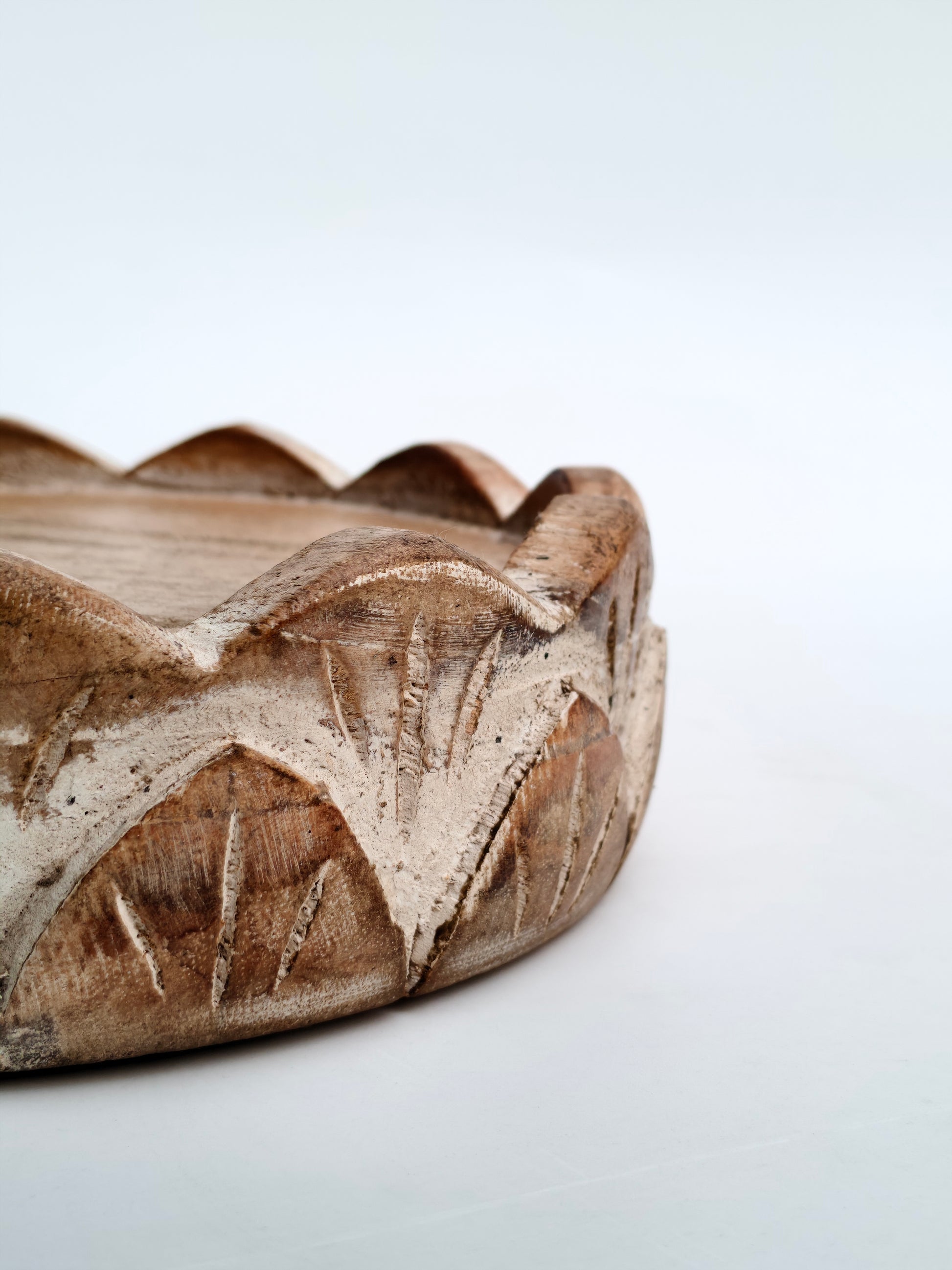 Hand-Carved Wooden Serving Tray / Platter