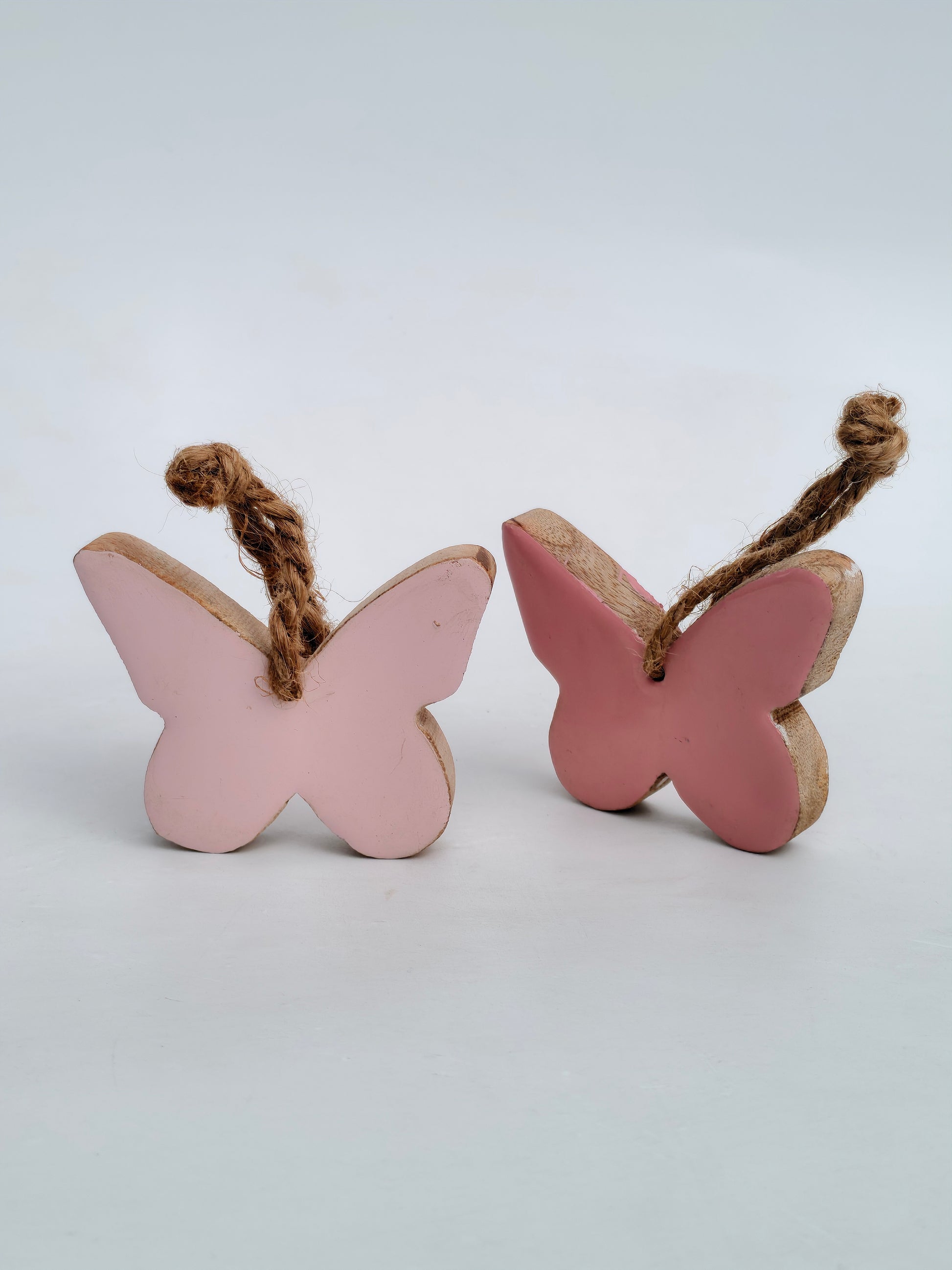 Pink Wooden Butterfly Charm / Hanging