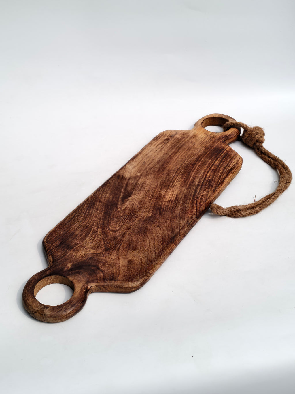 Rustic Wooden Charcuterie & Serving Board with Dual Handles