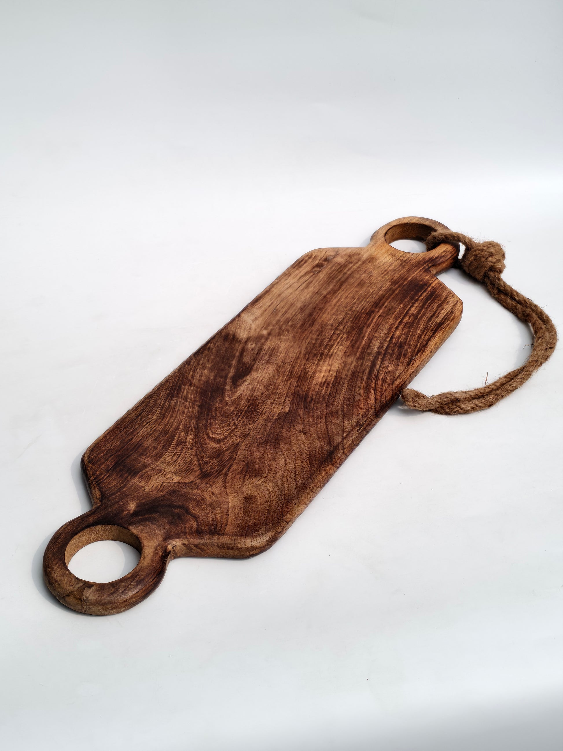 Rustic Wooden Charcuterie & Serving Board with Dual Handles