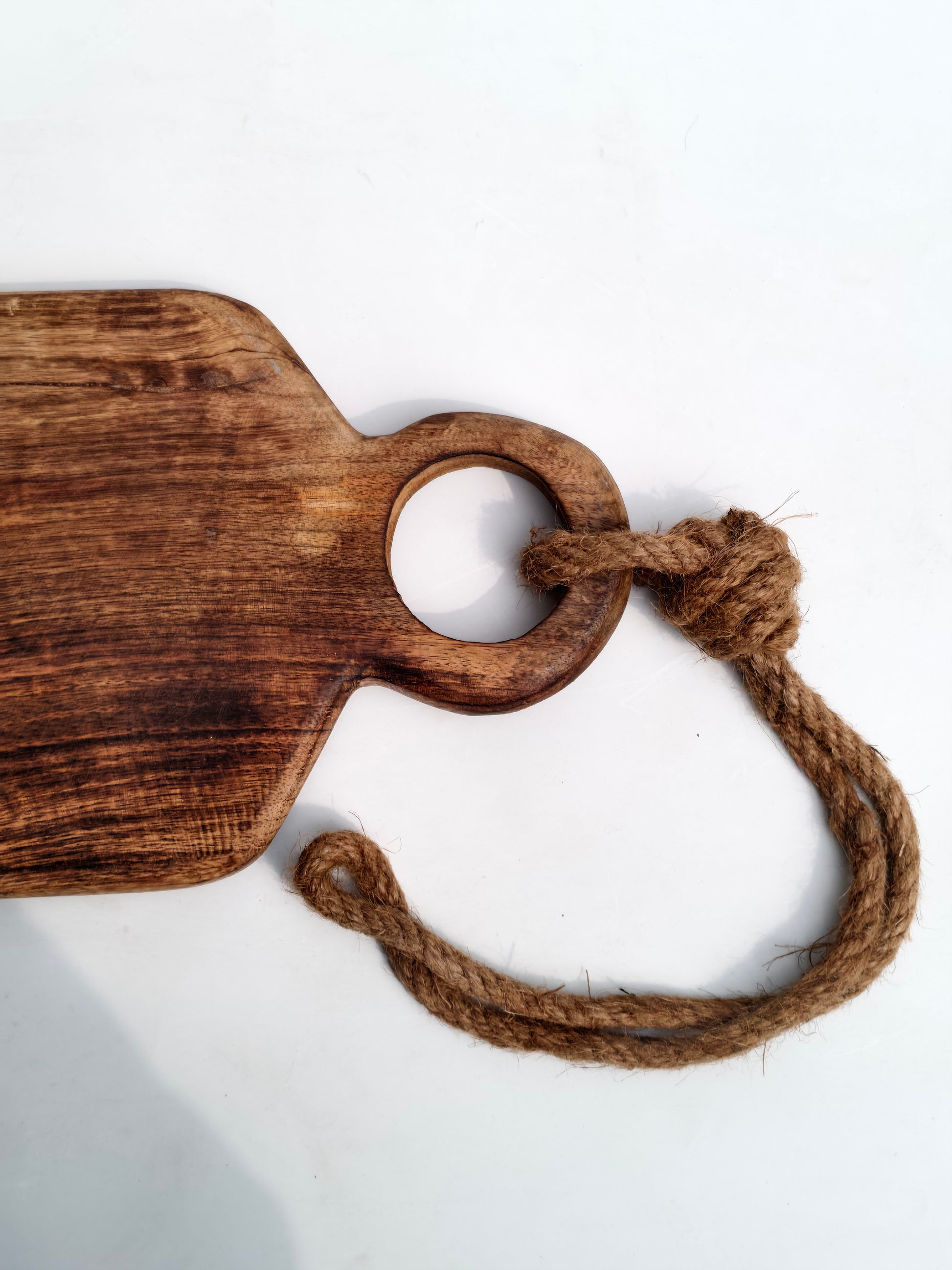 Rustic Wooden Charcuterie & Serving Board with Dual Handles