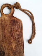 Rustic Wooden Charcuterie & Serving Board with Dual Handles