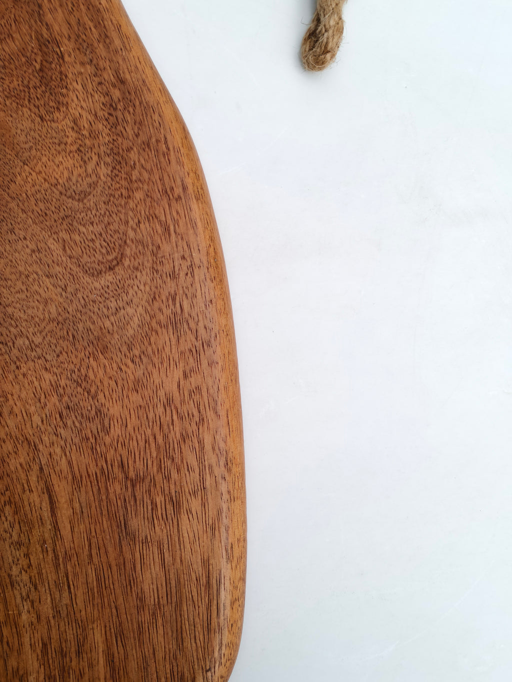 Handcrafted Wooden Serving Paddle Board with Rope Handle