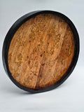 Fractal Burned Rotating Wooden Serving Tray