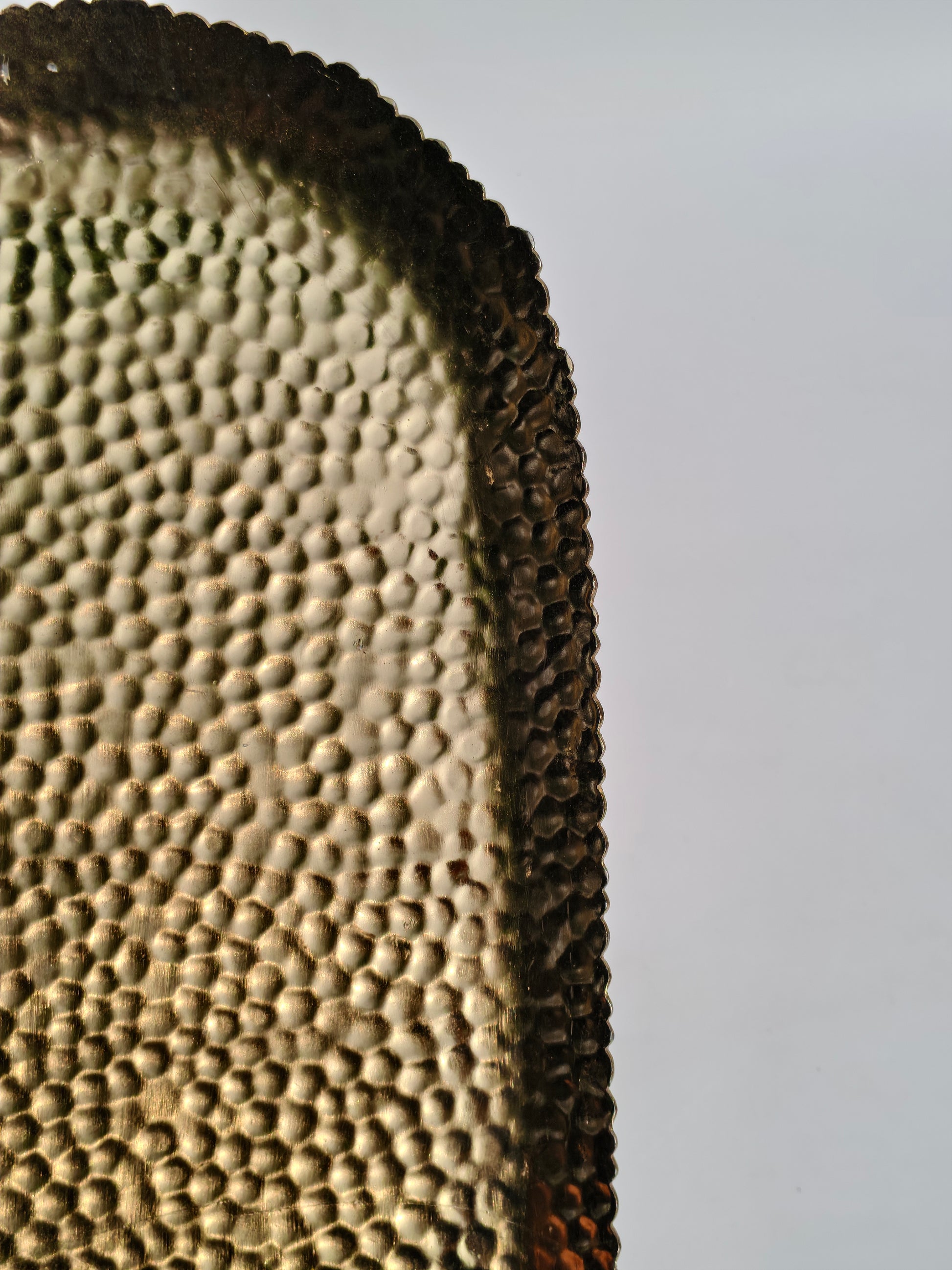 Luxe Hammered Gold Metal Oval Tray