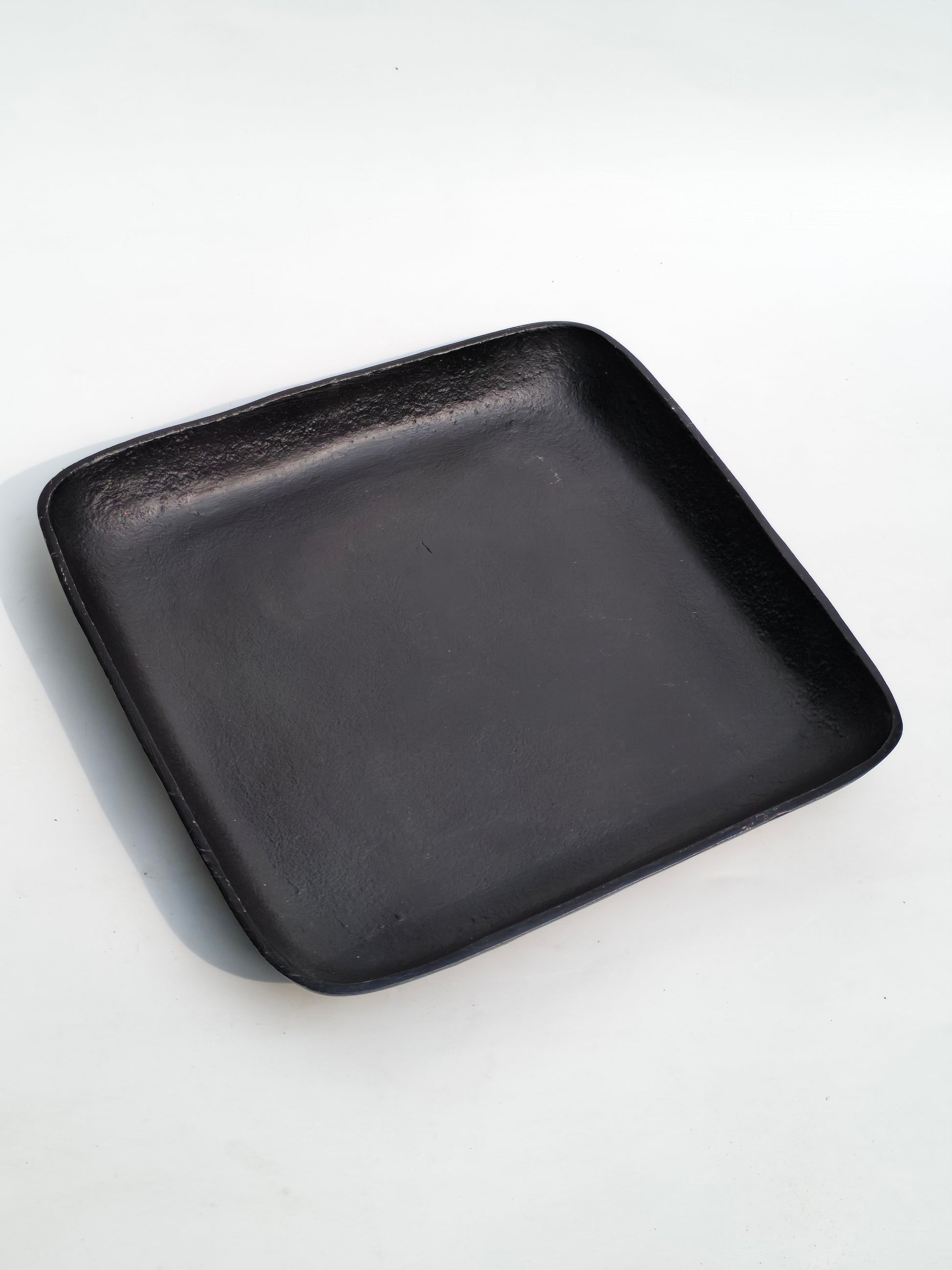 Modern Matte Black Metal Square Tray