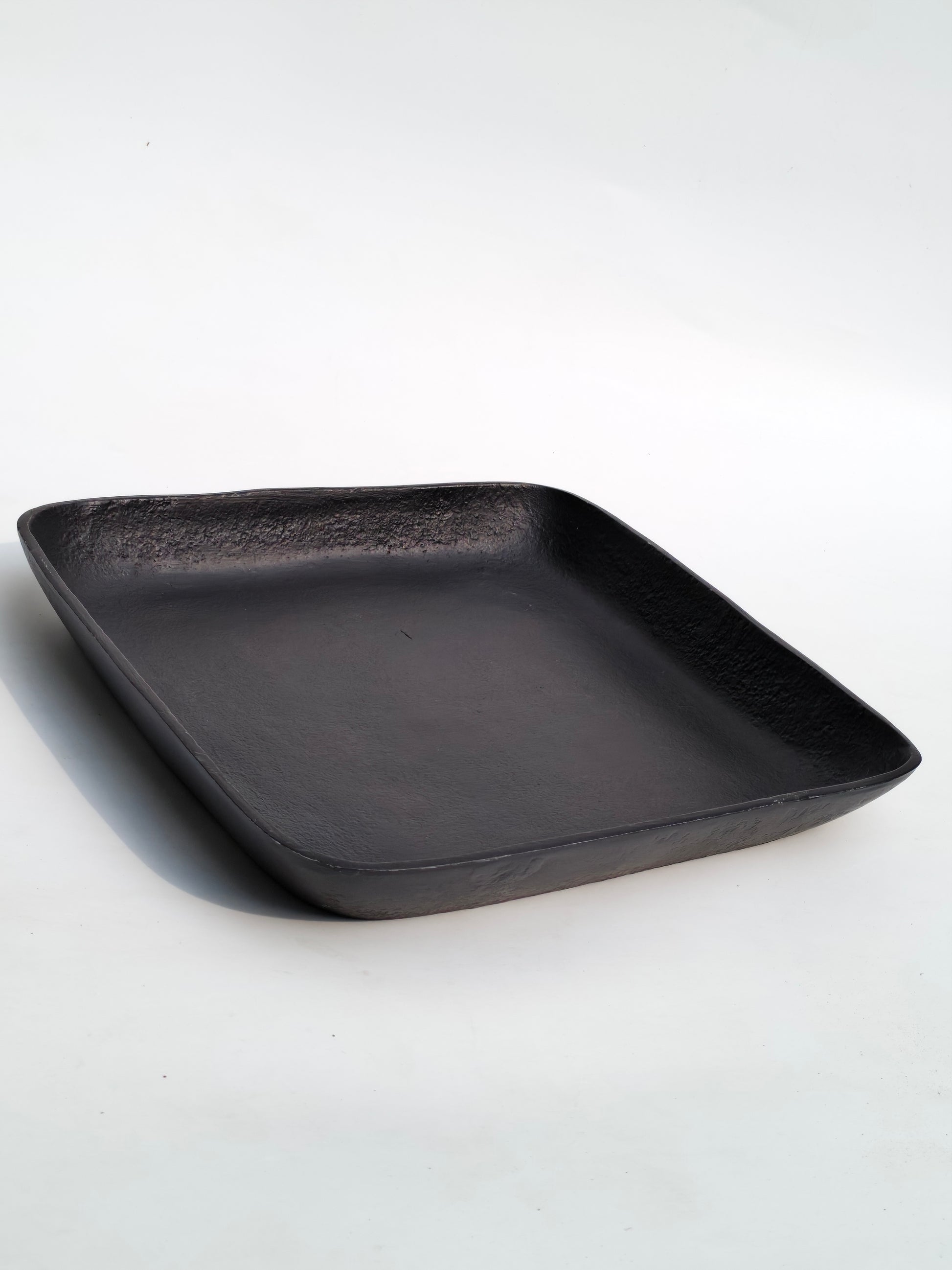 Modern Matte Black Metal Square Tray