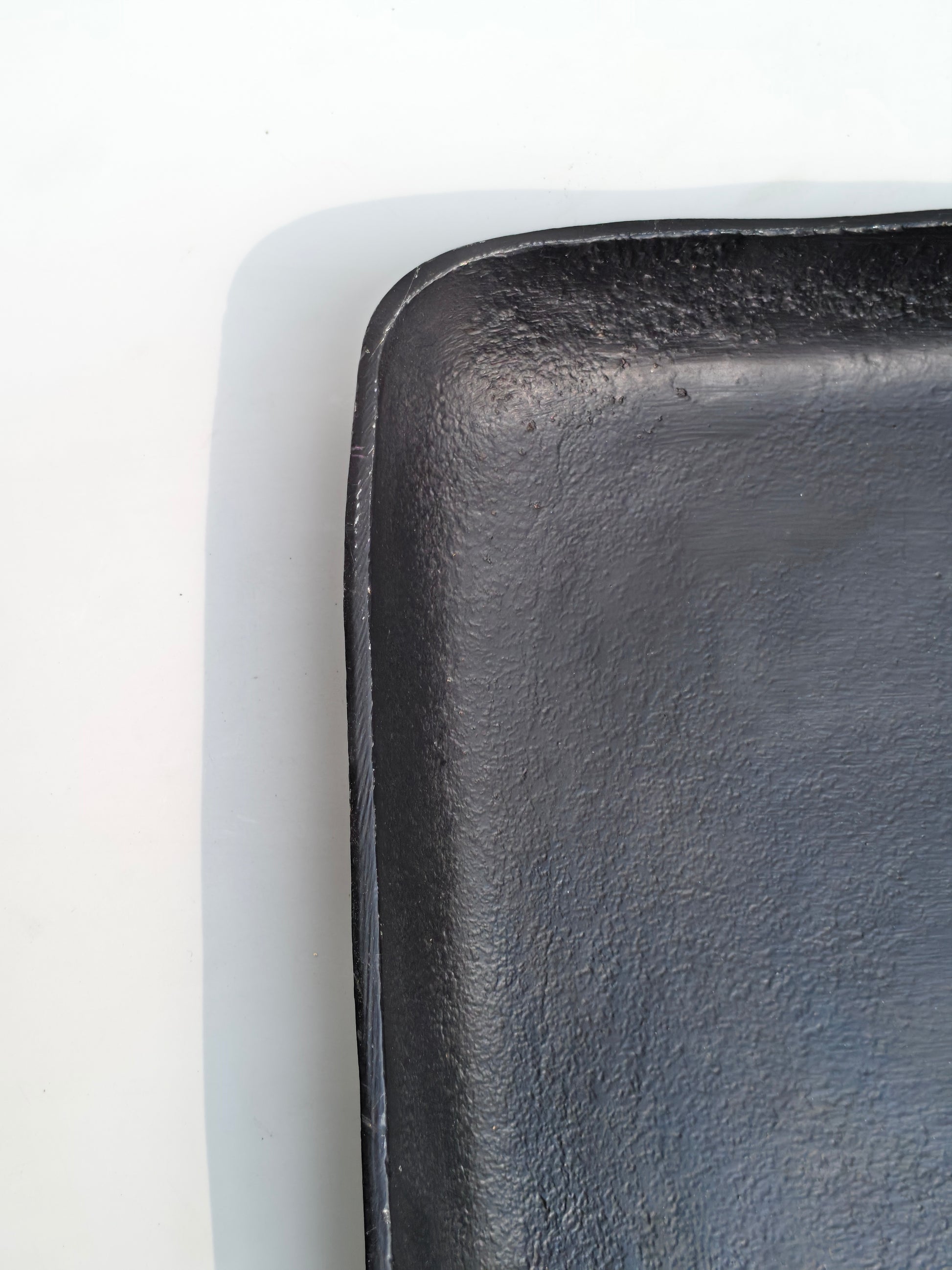 Modern Matte Black Metal Square Tray