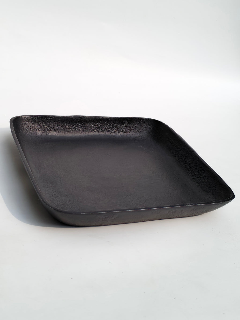 Modern Matte Black Metal Square Tray