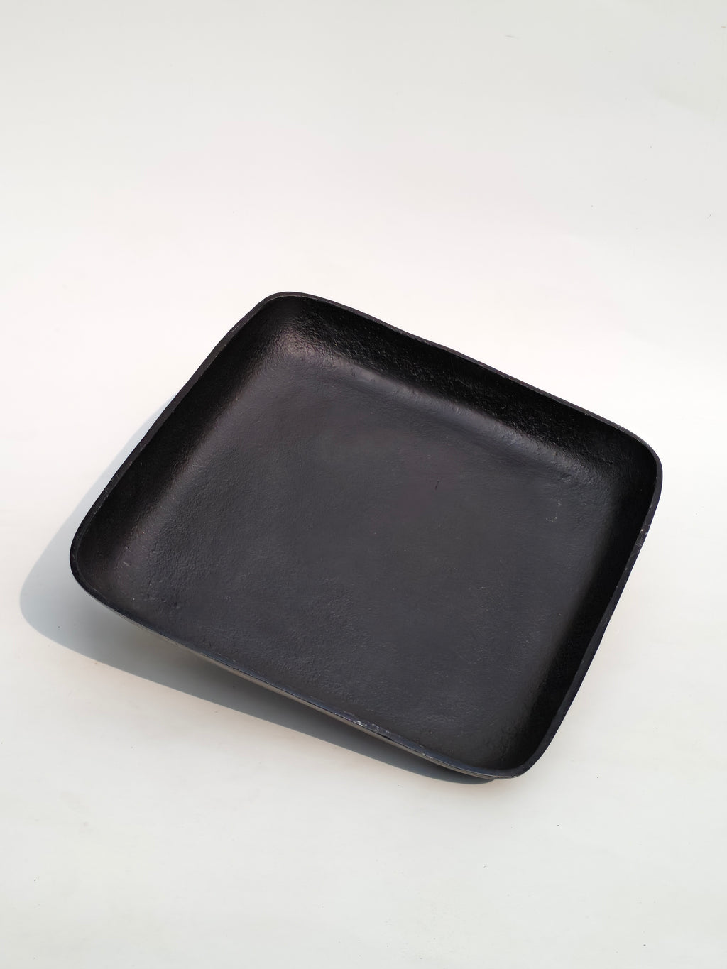 Modern Matte Black Metal Square Tray