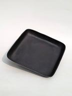 Modern Matte Black Metal Square Tray