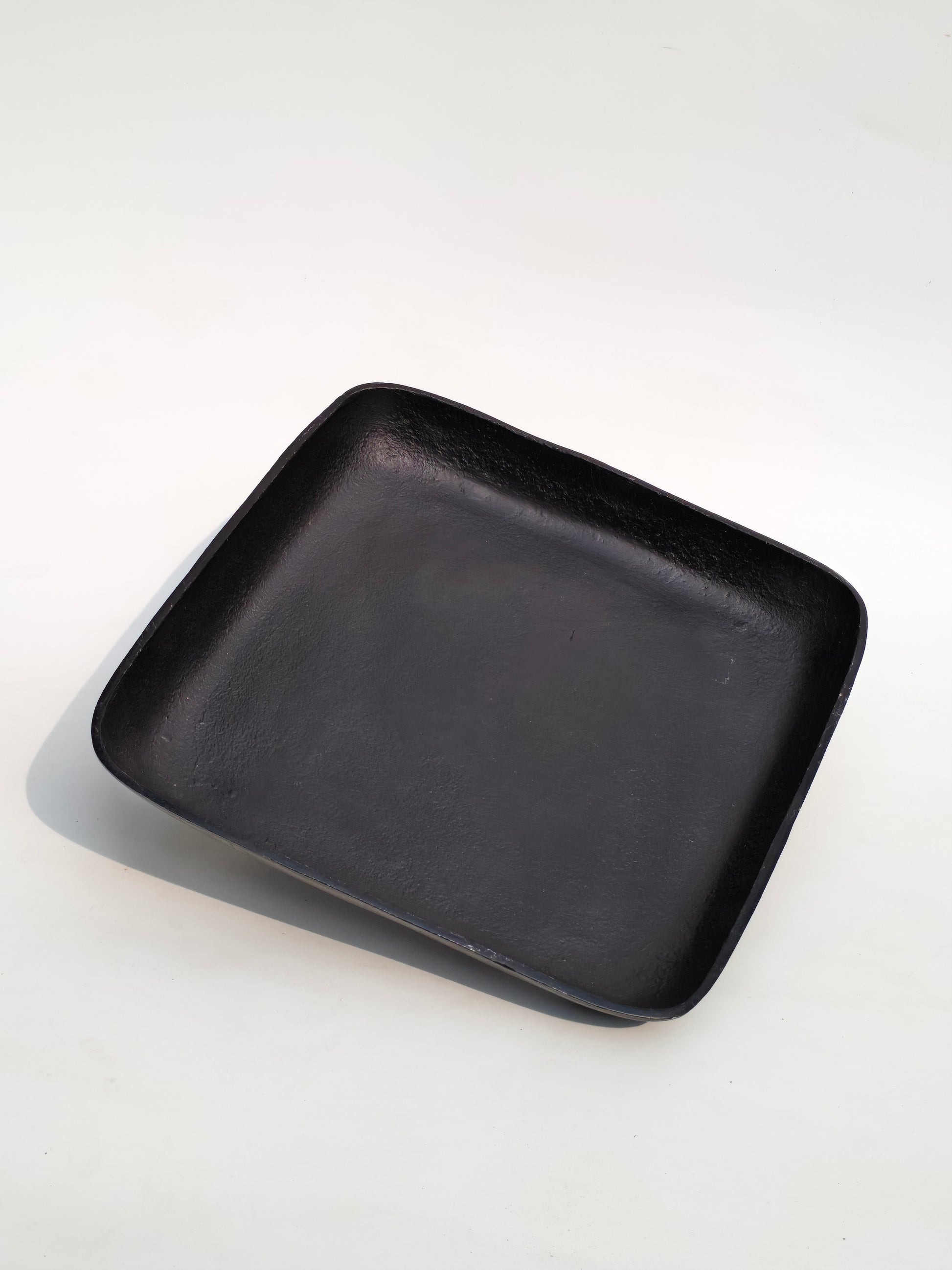 Modern Matte Black Metal Square Tray