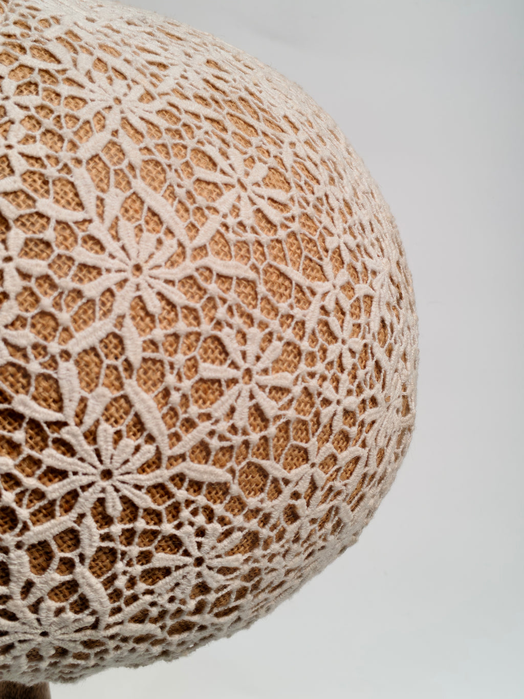 Handcrafted Wooden & Lace Mushroom Decor – 60cm Statement Accent