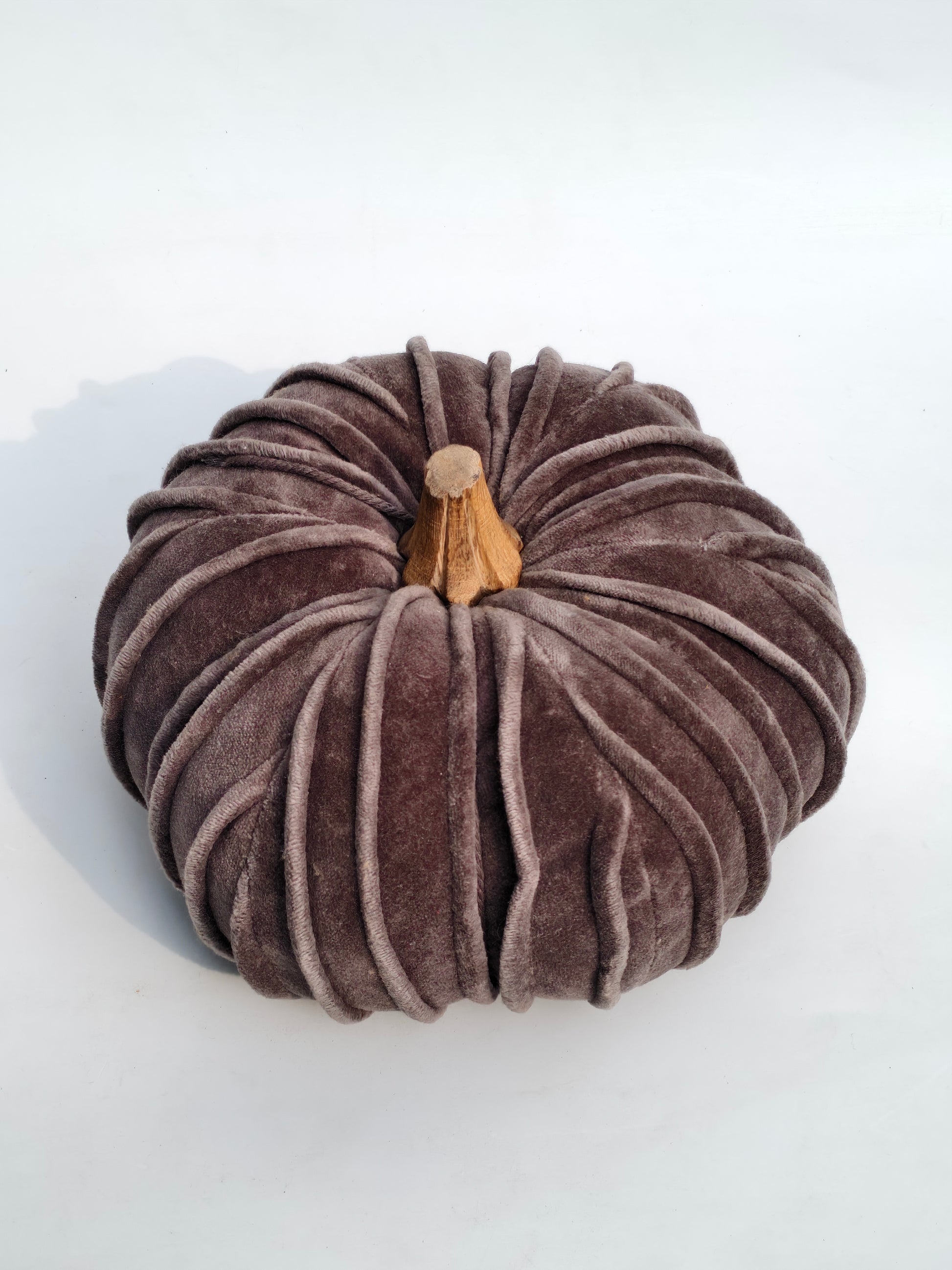 Velvet Pumpkin Decorative Cushion – Plum Brown Accent Piece