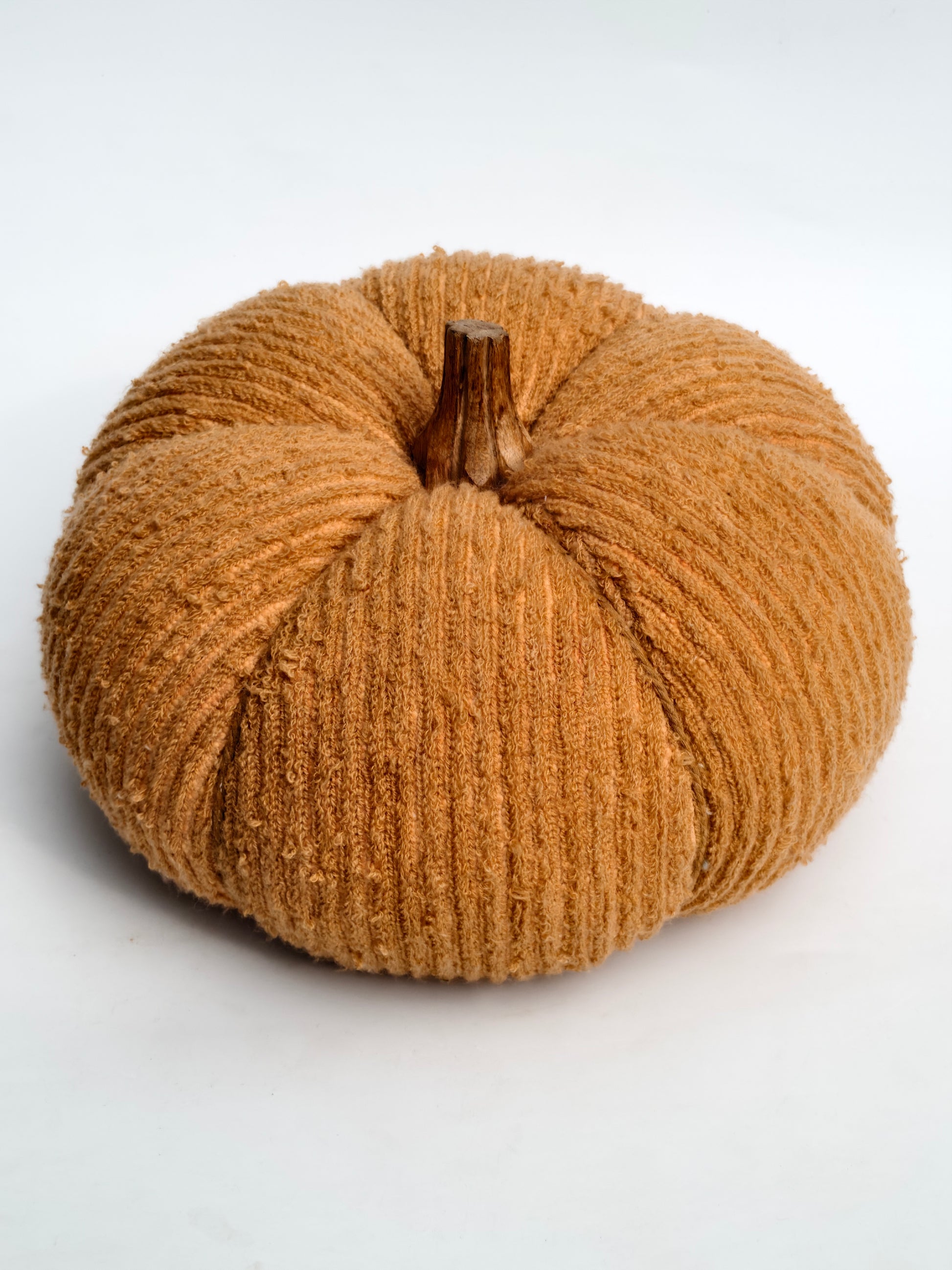 Corduroy Decorative Pumpkin – Warm Amber Hue