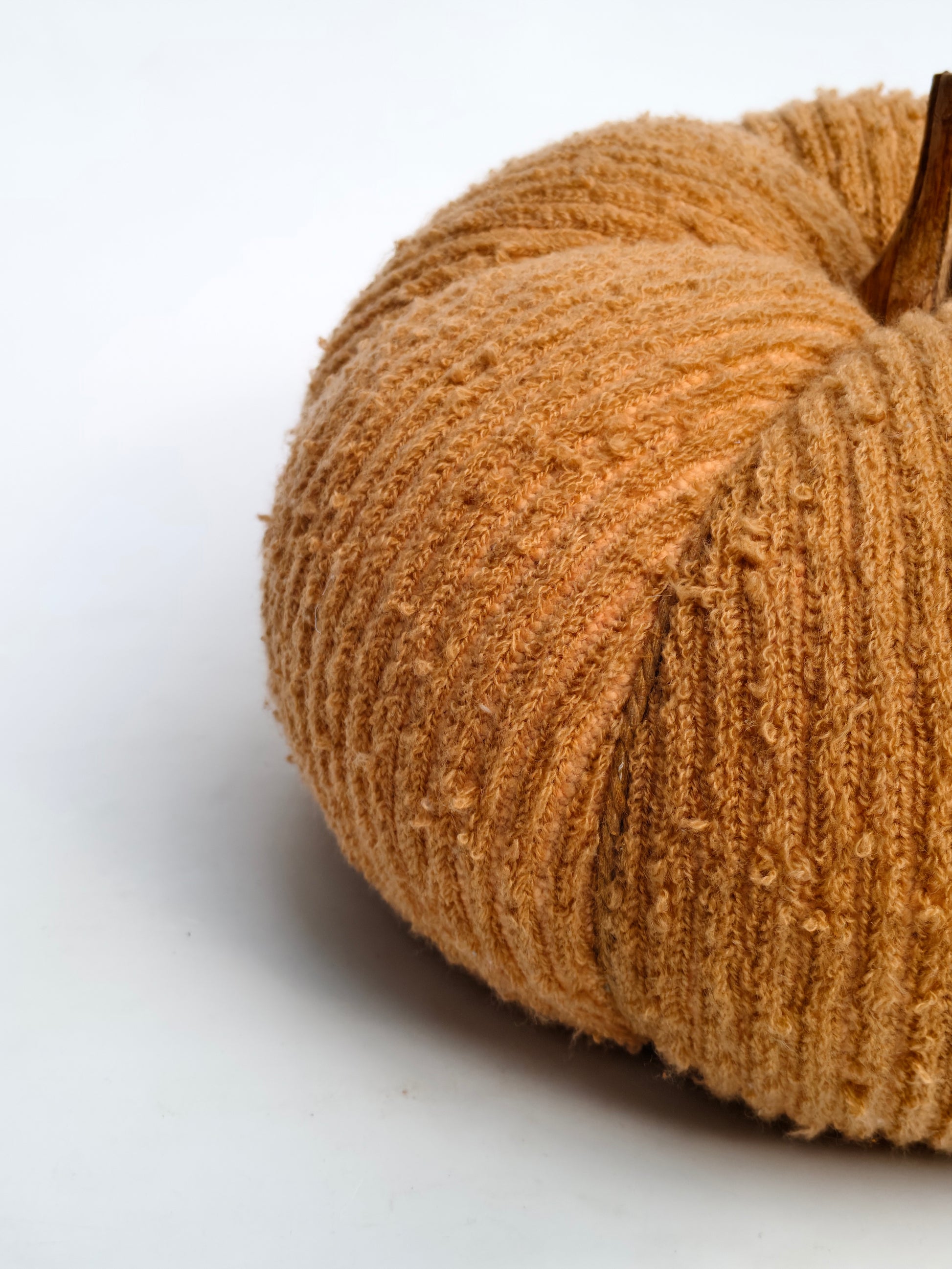 Corduroy Decorative Pumpkin – Warm Amber Hue