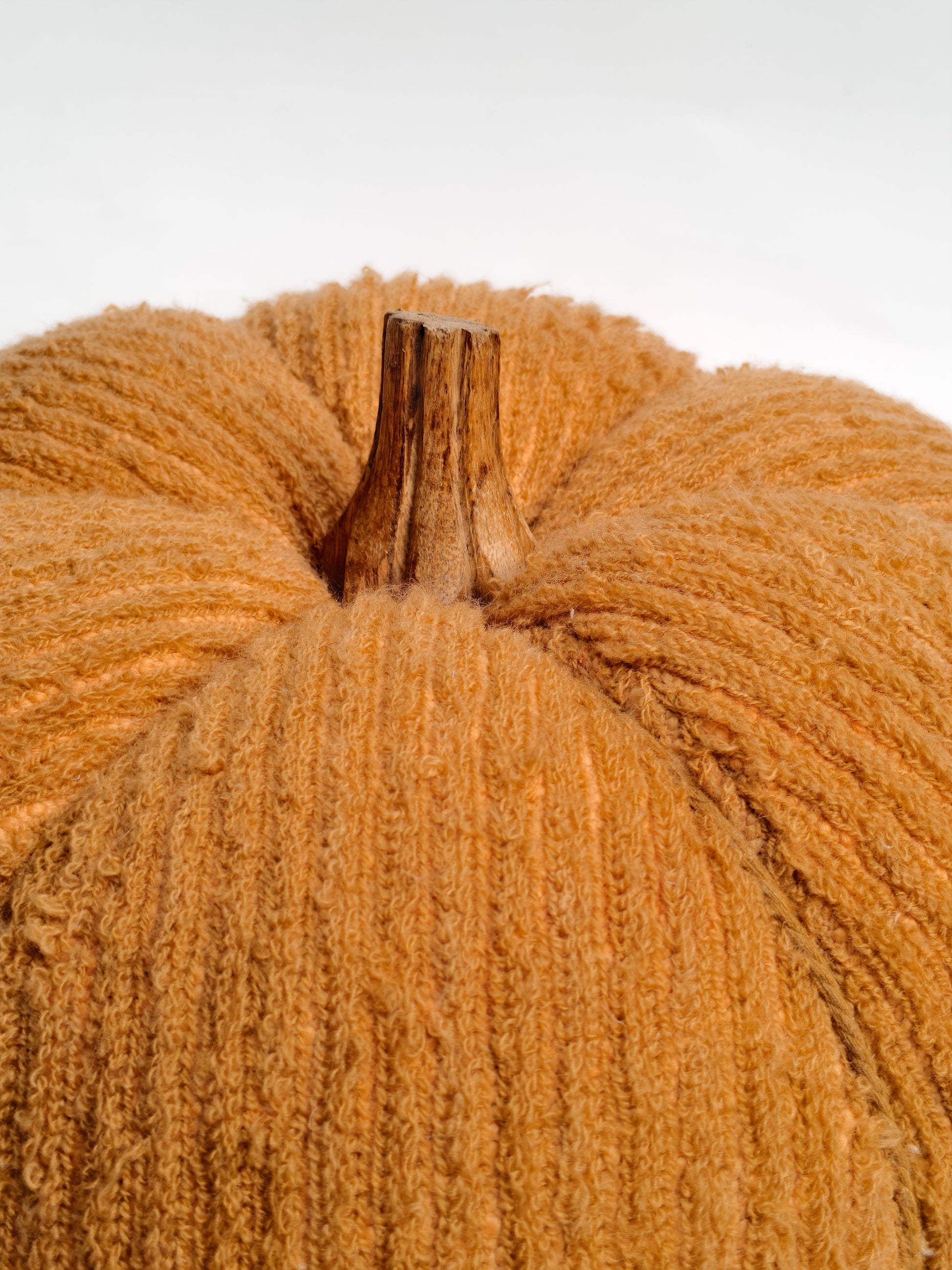 Corduroy Decorative Pumpkin – Warm Amber Hue