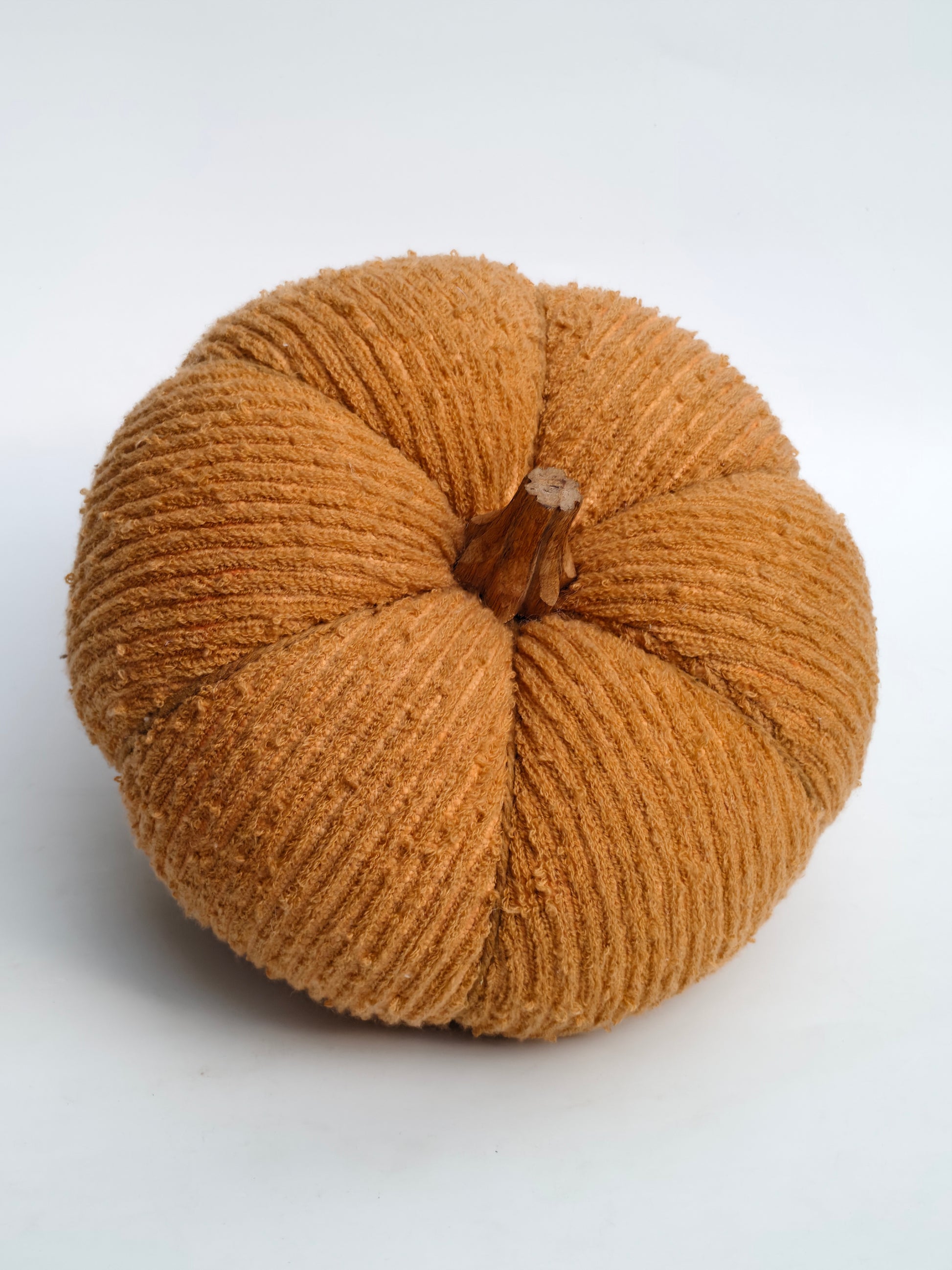 Corduroy Decorative Pumpkin – Warm Amber Hue