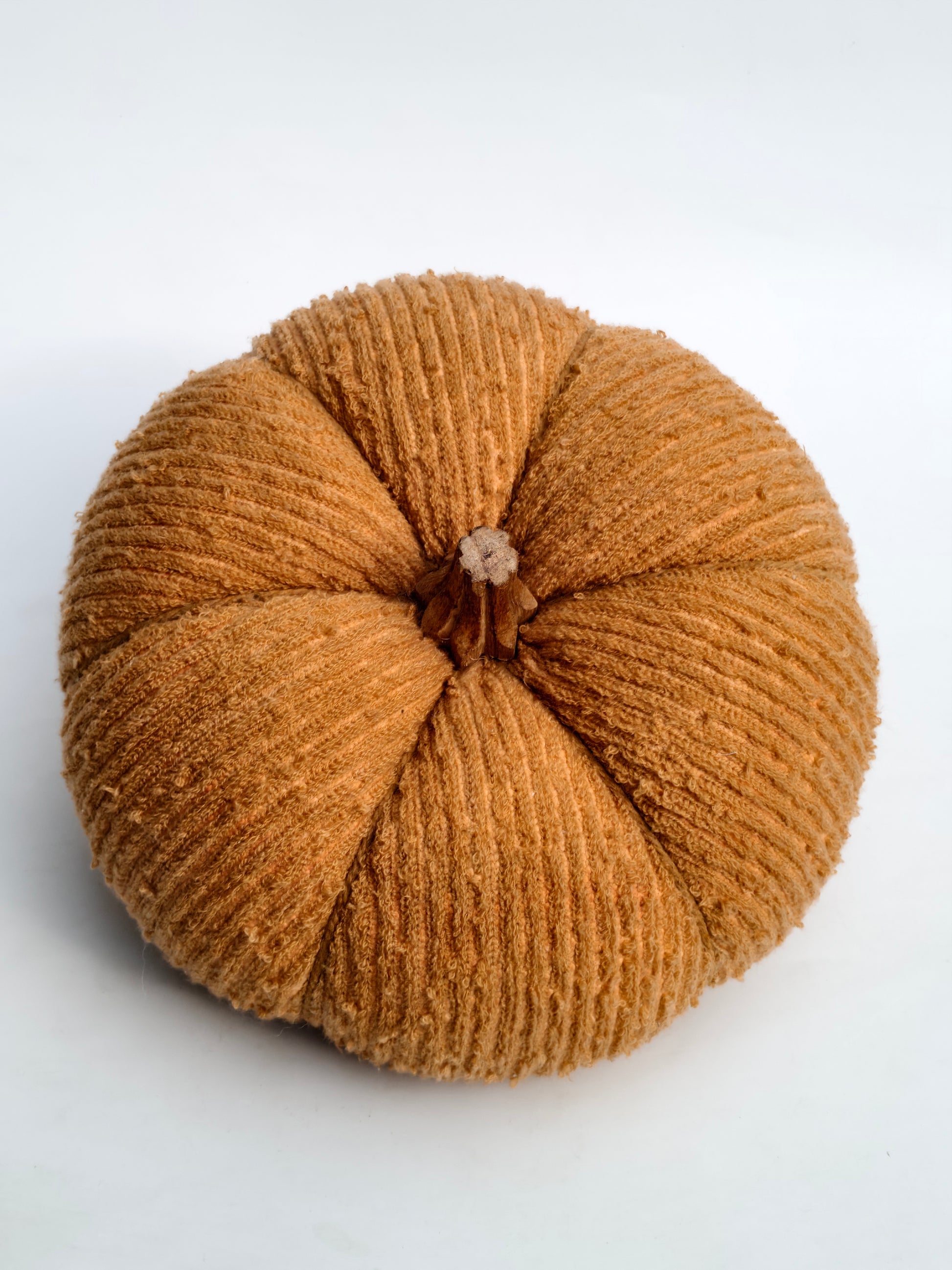 Corduroy Decorative Pumpkin – Warm Amber Hue