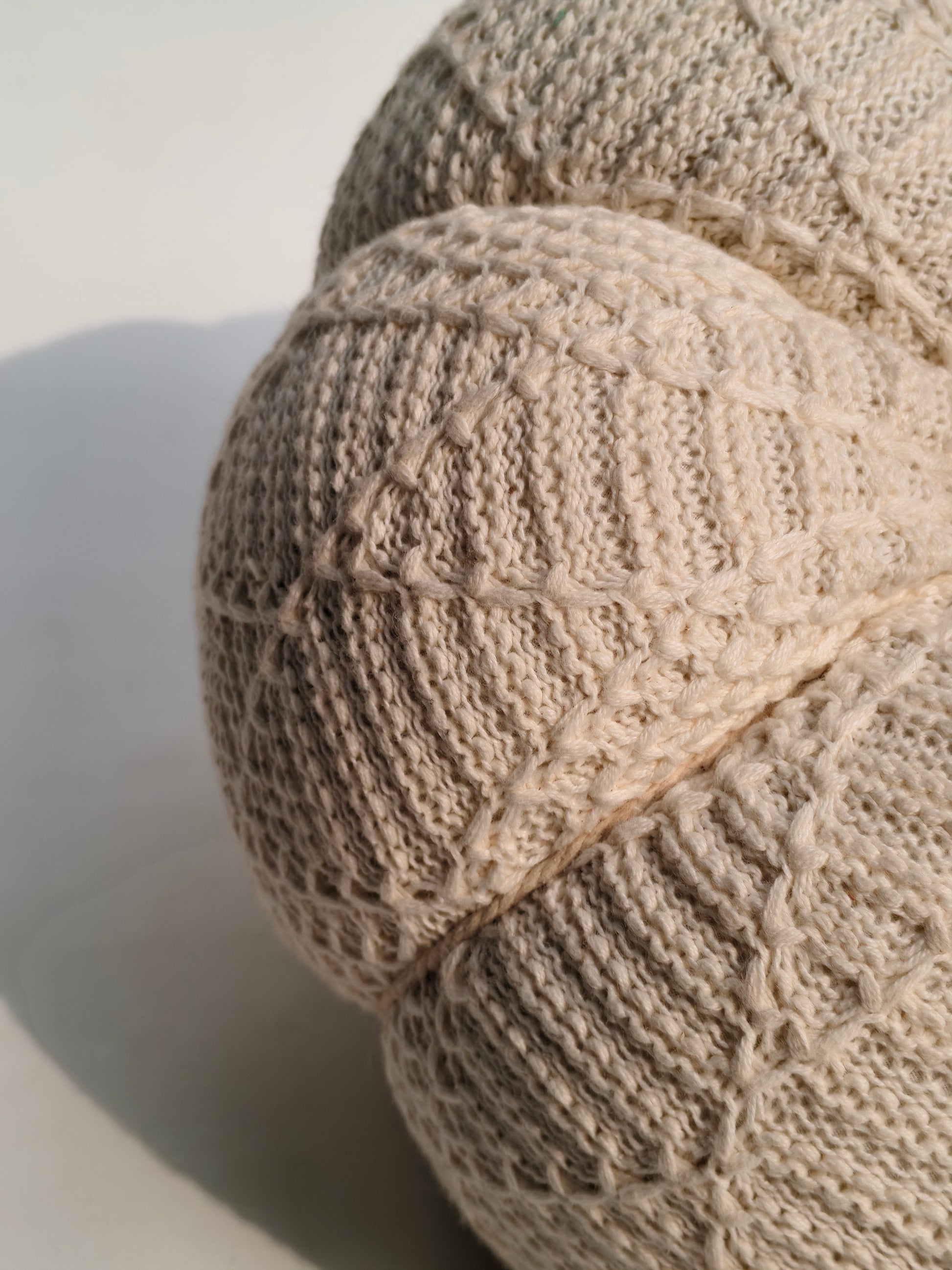 Knitted Decorative Pumpkin – Creamy Neutral Accent