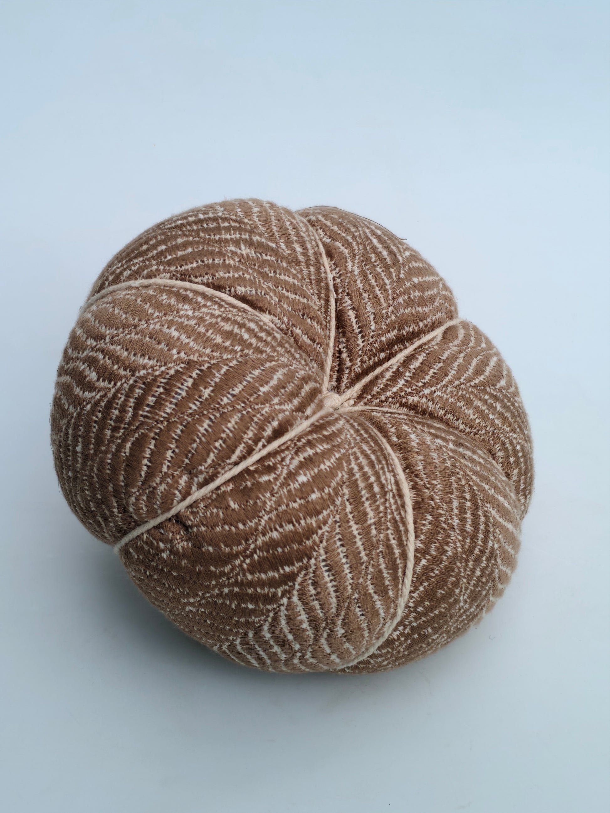Rust Textured Fabric Pumpkin – Leaf Vein Pattern