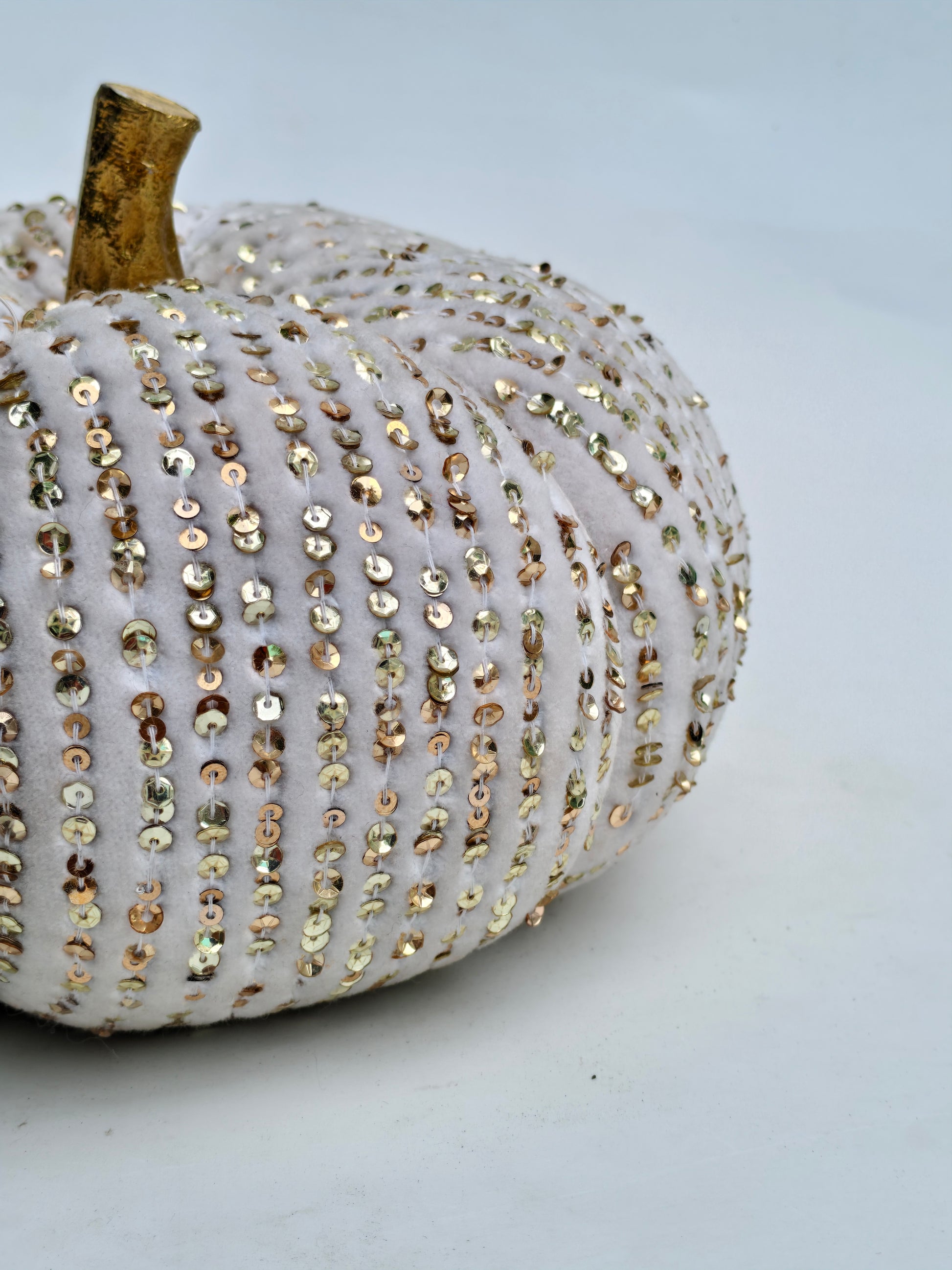 Velvet Sequin Pumpkin – Champagne Gold Glam