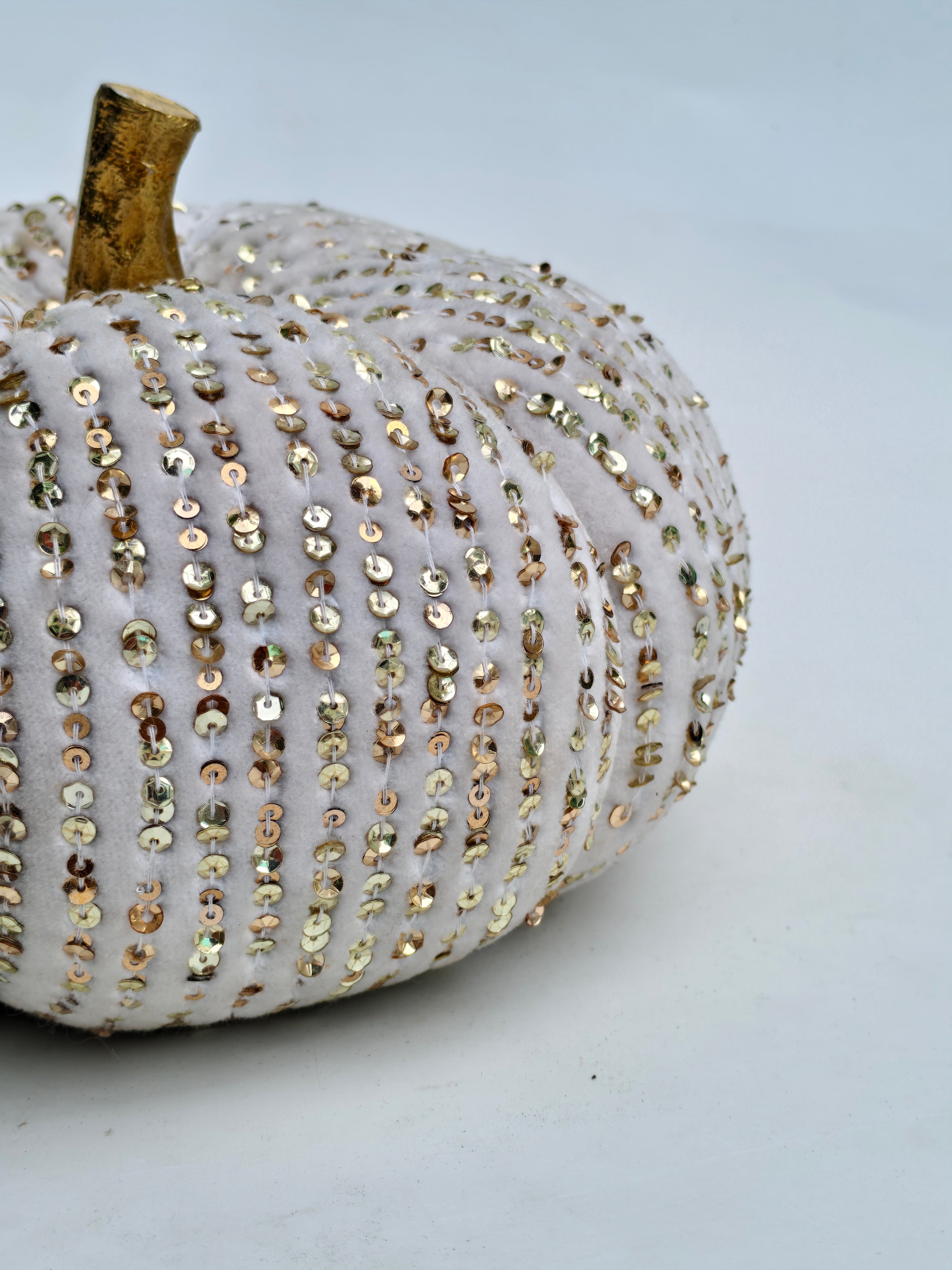 Velvet Sequin Pumpkin – Champagne Gold Glam