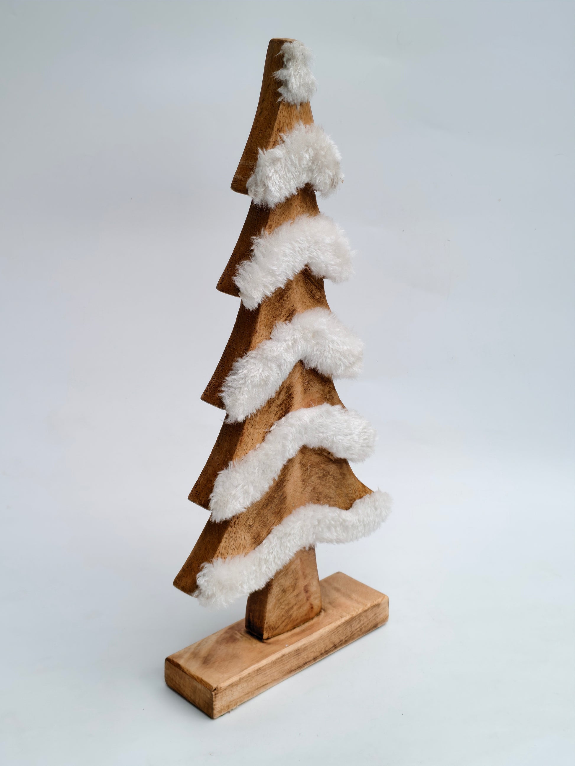Wooden Christmas Tree with Faux Snow – Nordic Winter Charm
