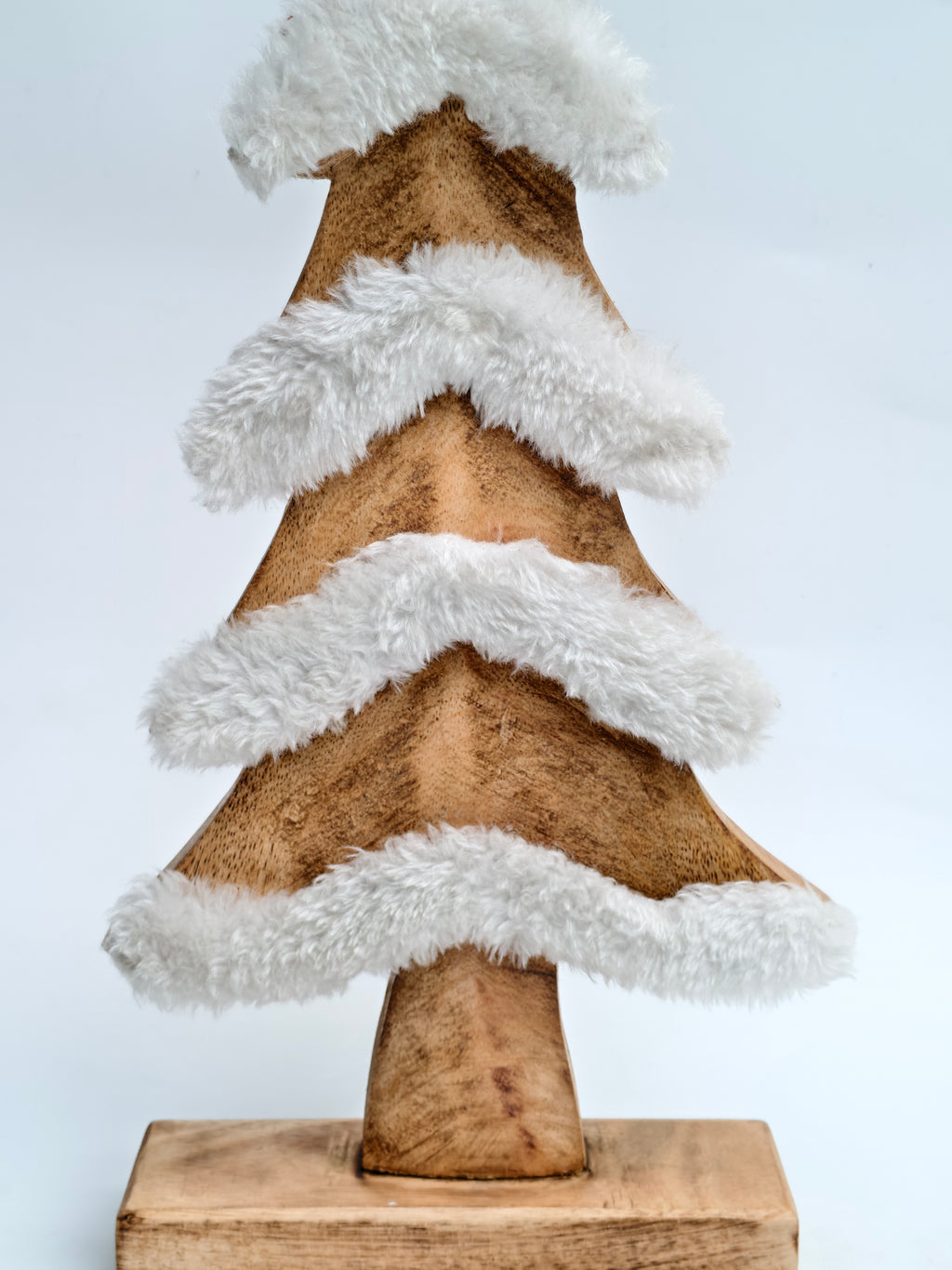 Wooden Christmas Tree with Faux Snow – Nordic Winter Charm