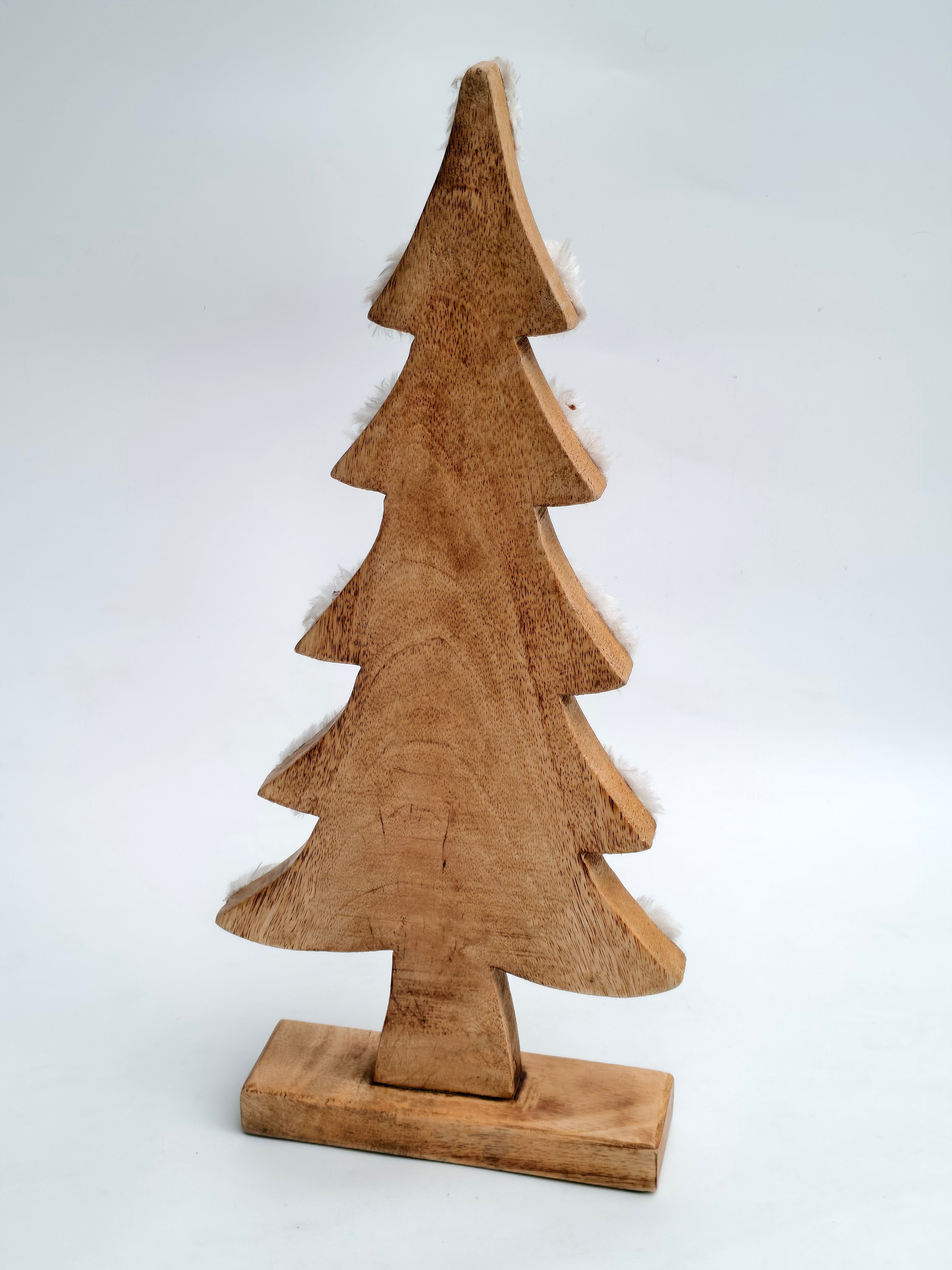 Wooden Christmas Tree with Faux Snow