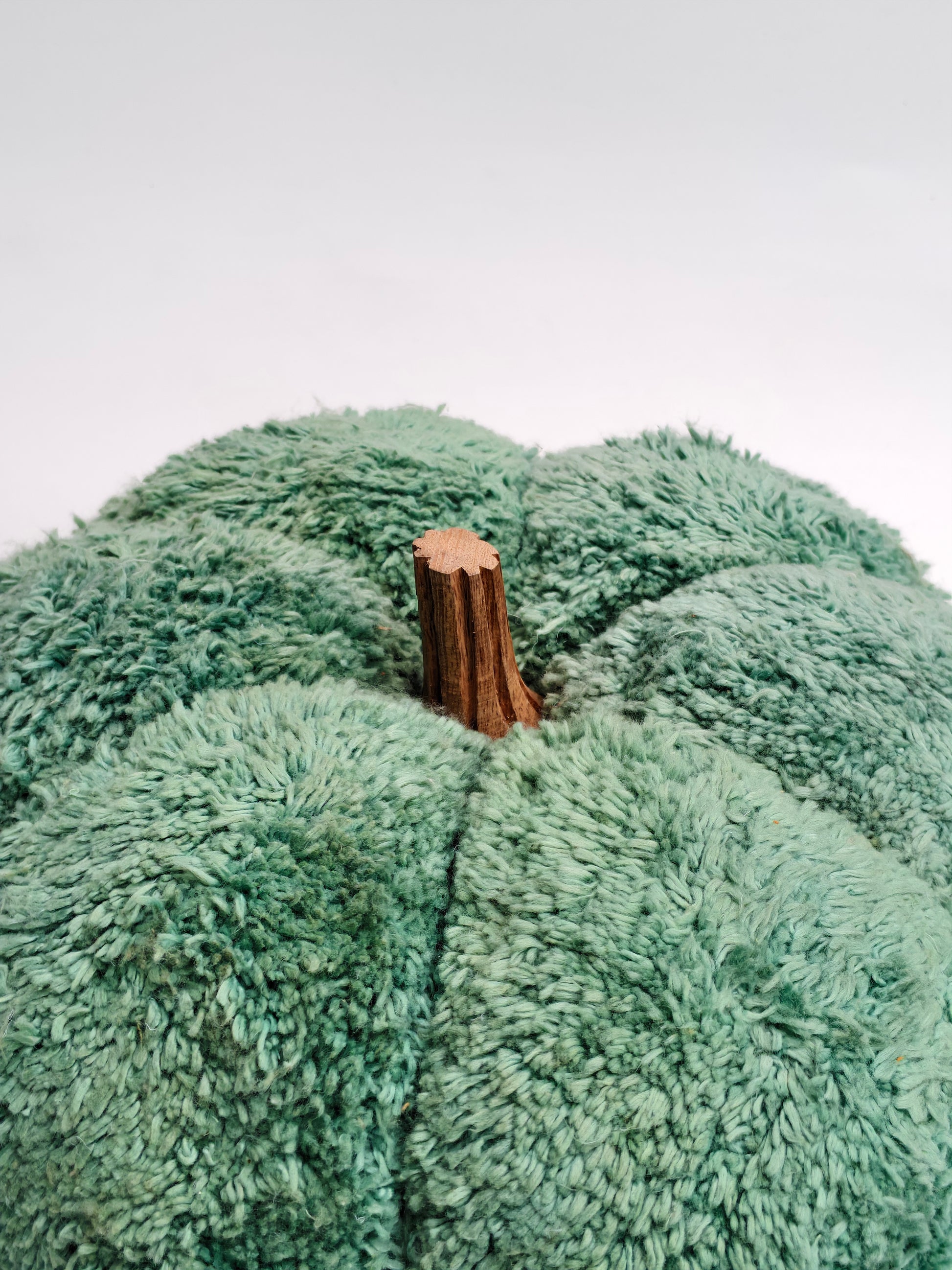 Plush Green Pumpkin Cushion – Textured Cozy Fall Décor