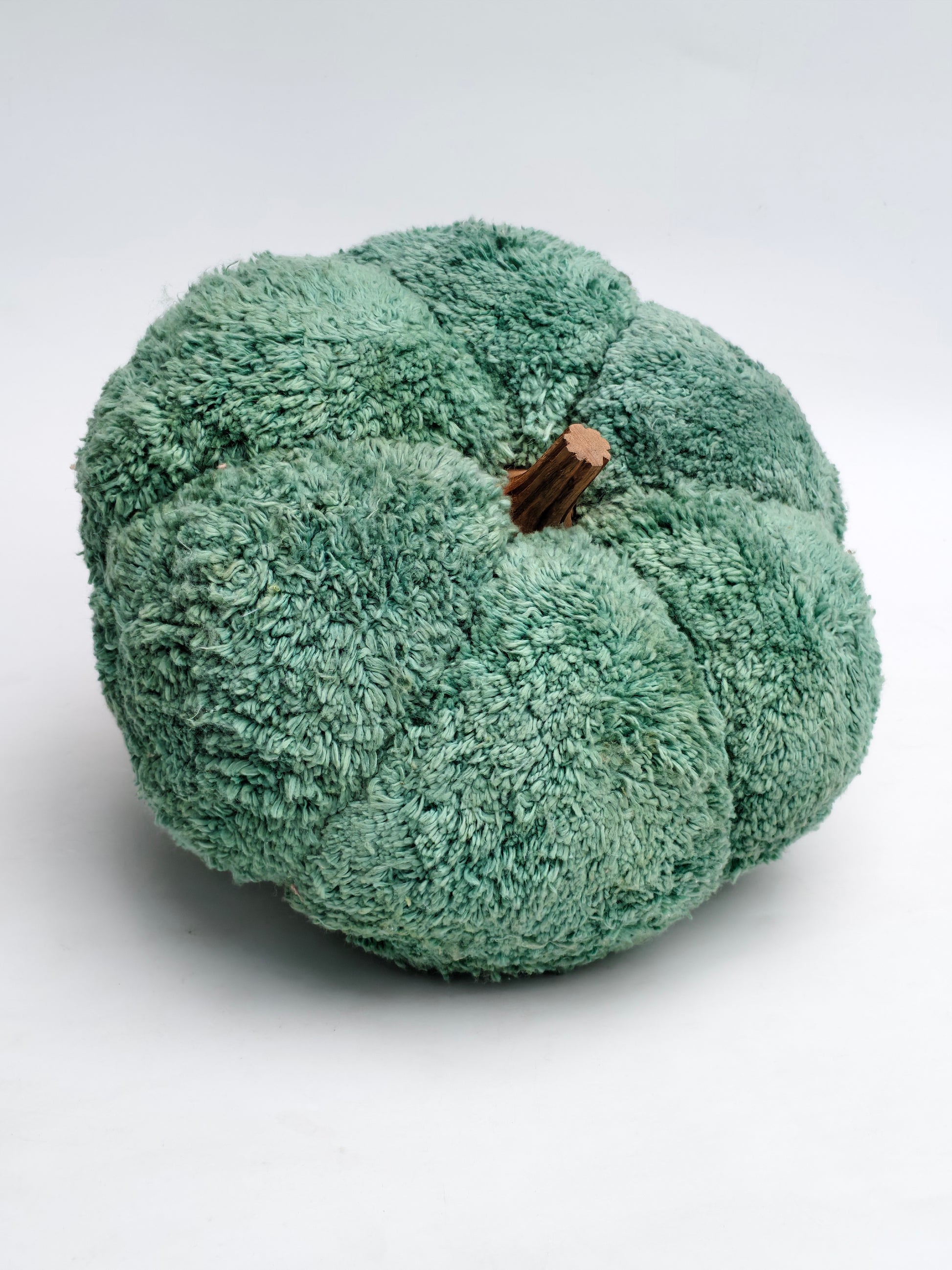 Plush Green Pumpkin Cushion – Textured Cozy Fall Décor