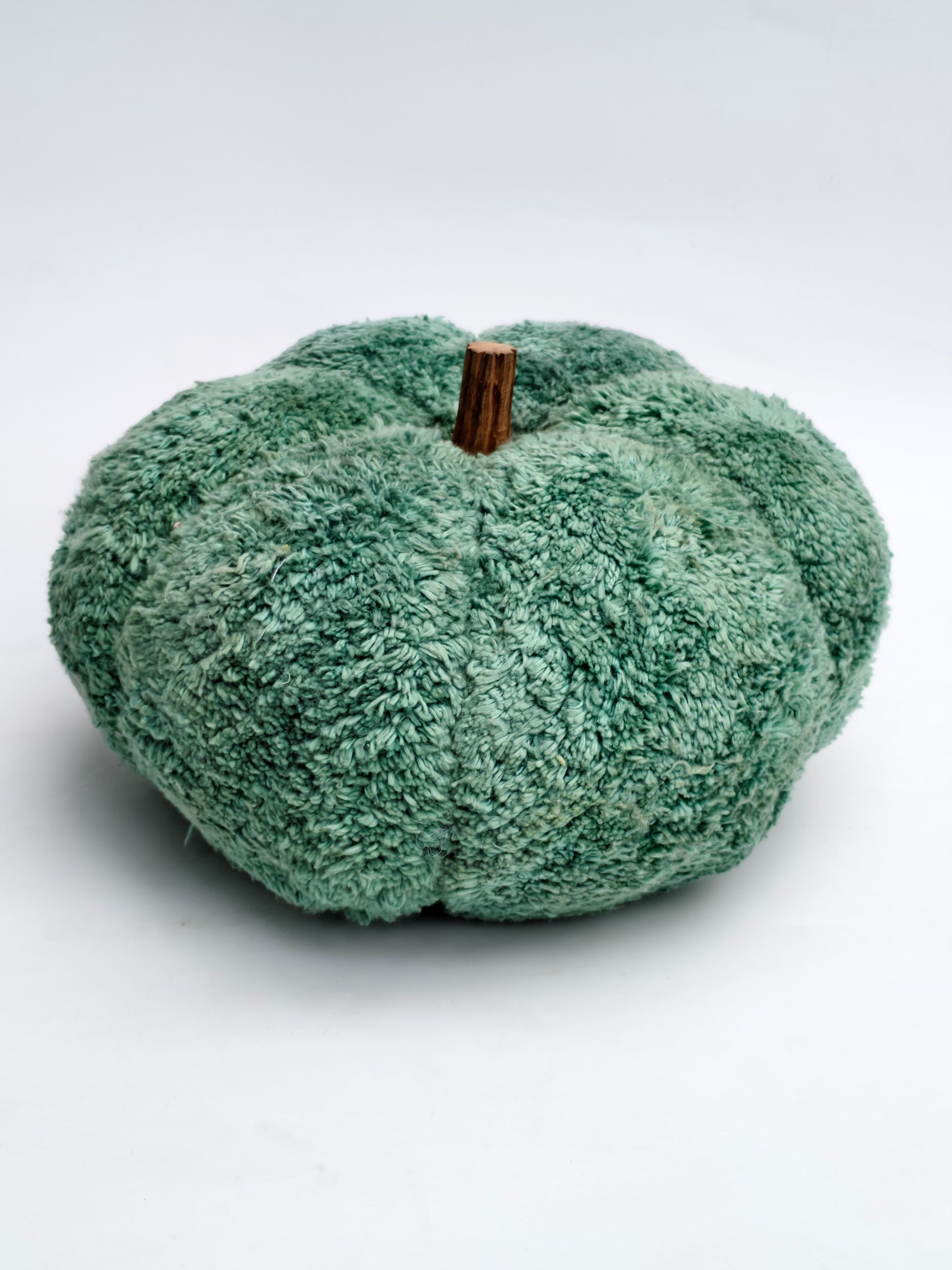 Plush Green Pumpkin Cushion – Textured Cozy Fall Décor