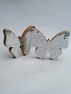 Elegant Wooden Butterfly with Mirror Mosaic Art