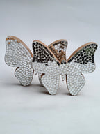 Elegant Wooden Butterfly with Mirror Mosaic Art