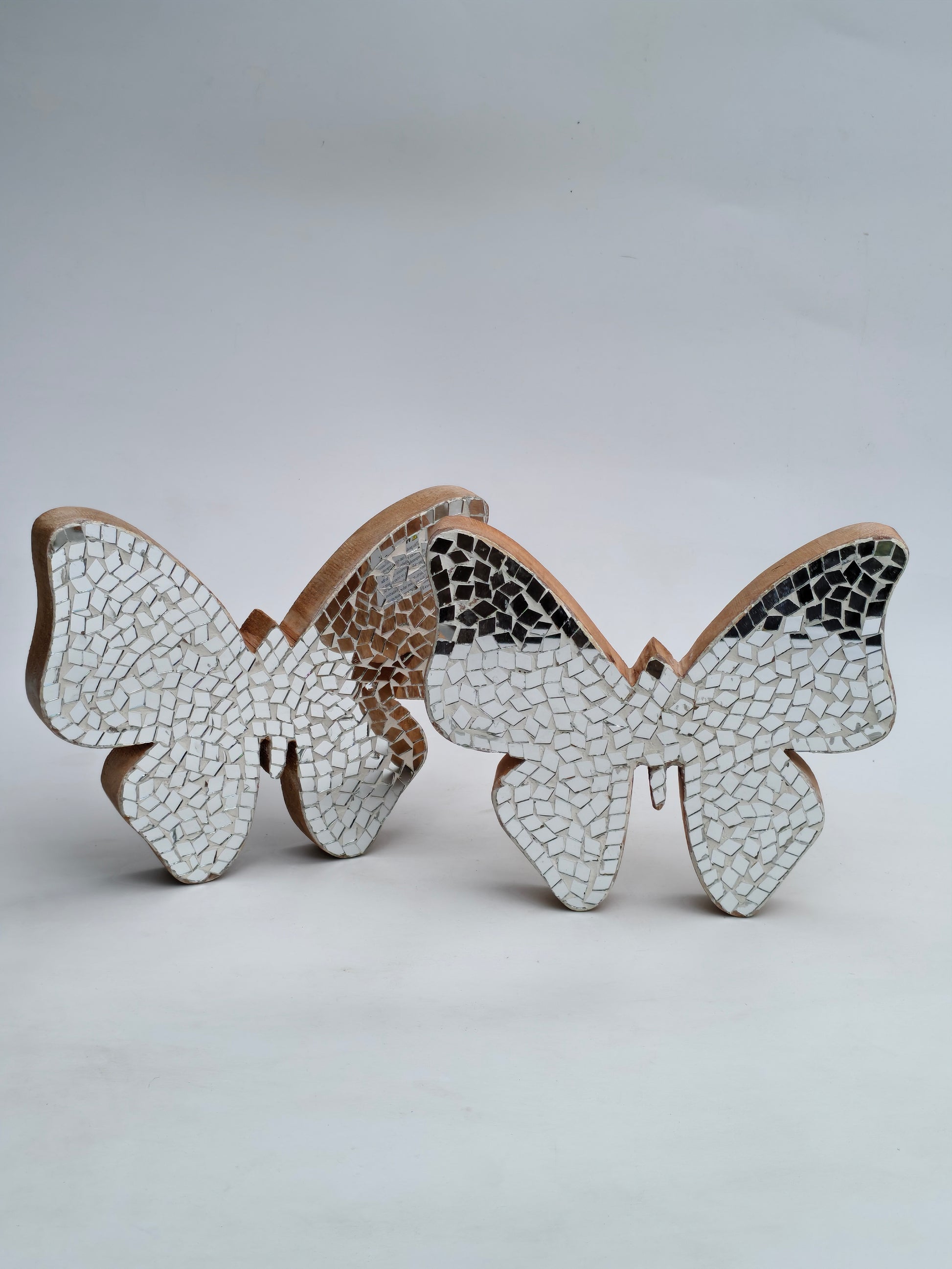 Elegant Wooden Butterfly with Mirror Mosaic Art
