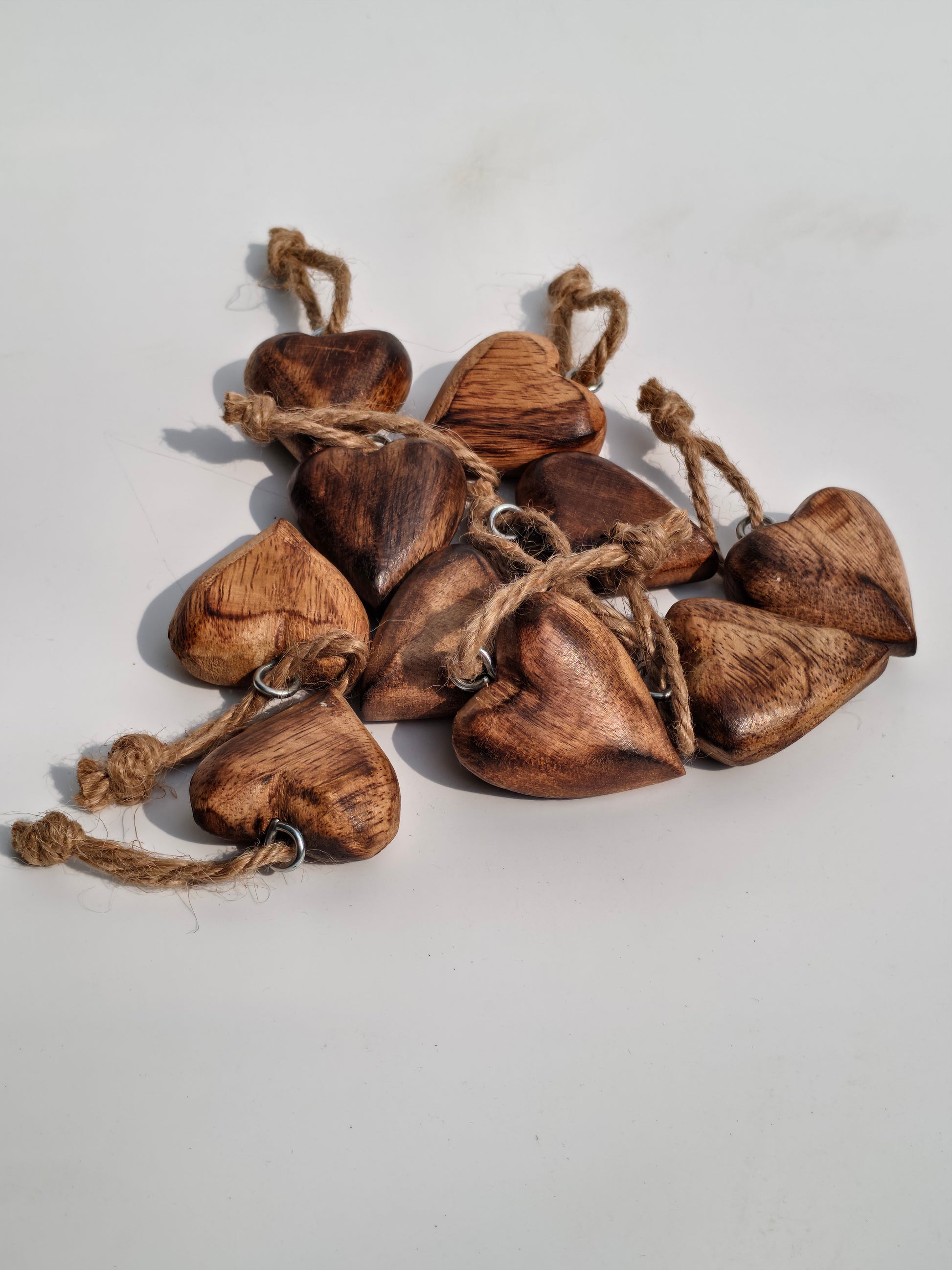 Handcrafted Wooden Heart Charm – Keychain, Bag, or Car Accessory
