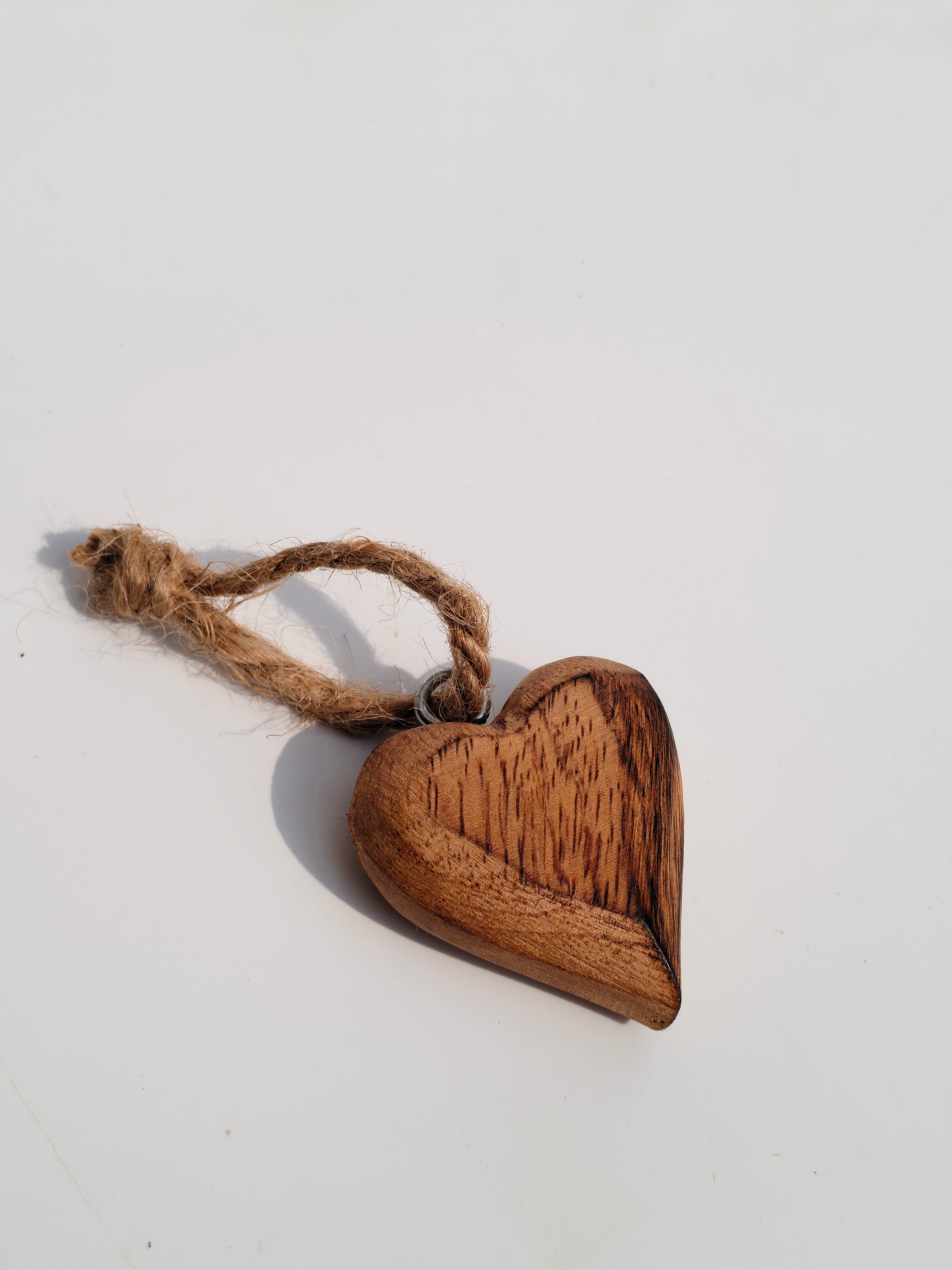 Handcrafted Wooden Heart Charm – Keychain, Bag, or Car Accessory