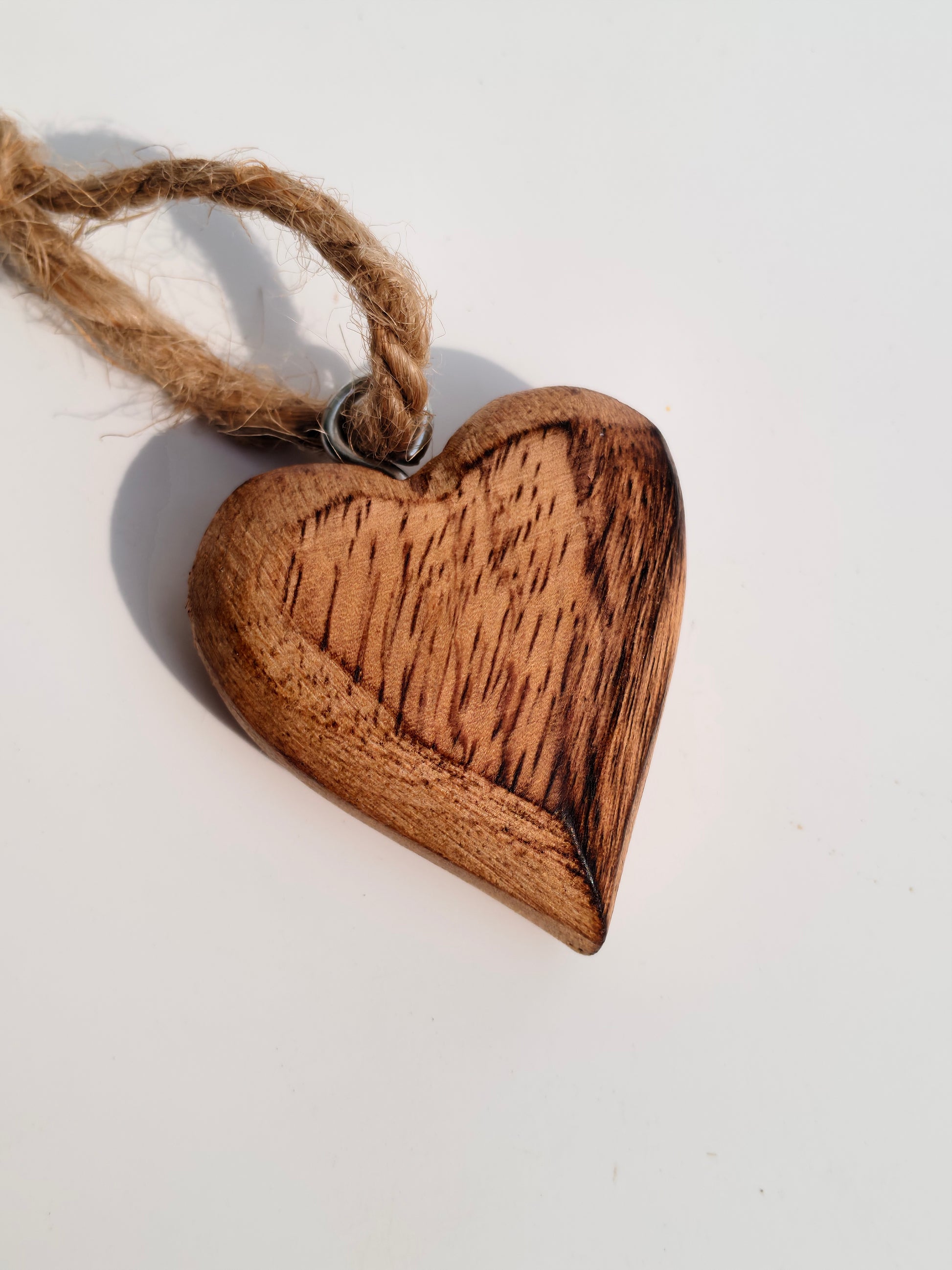 Handcrafted Wooden Heart Charm – Keychain, Bag, or Car Accessory