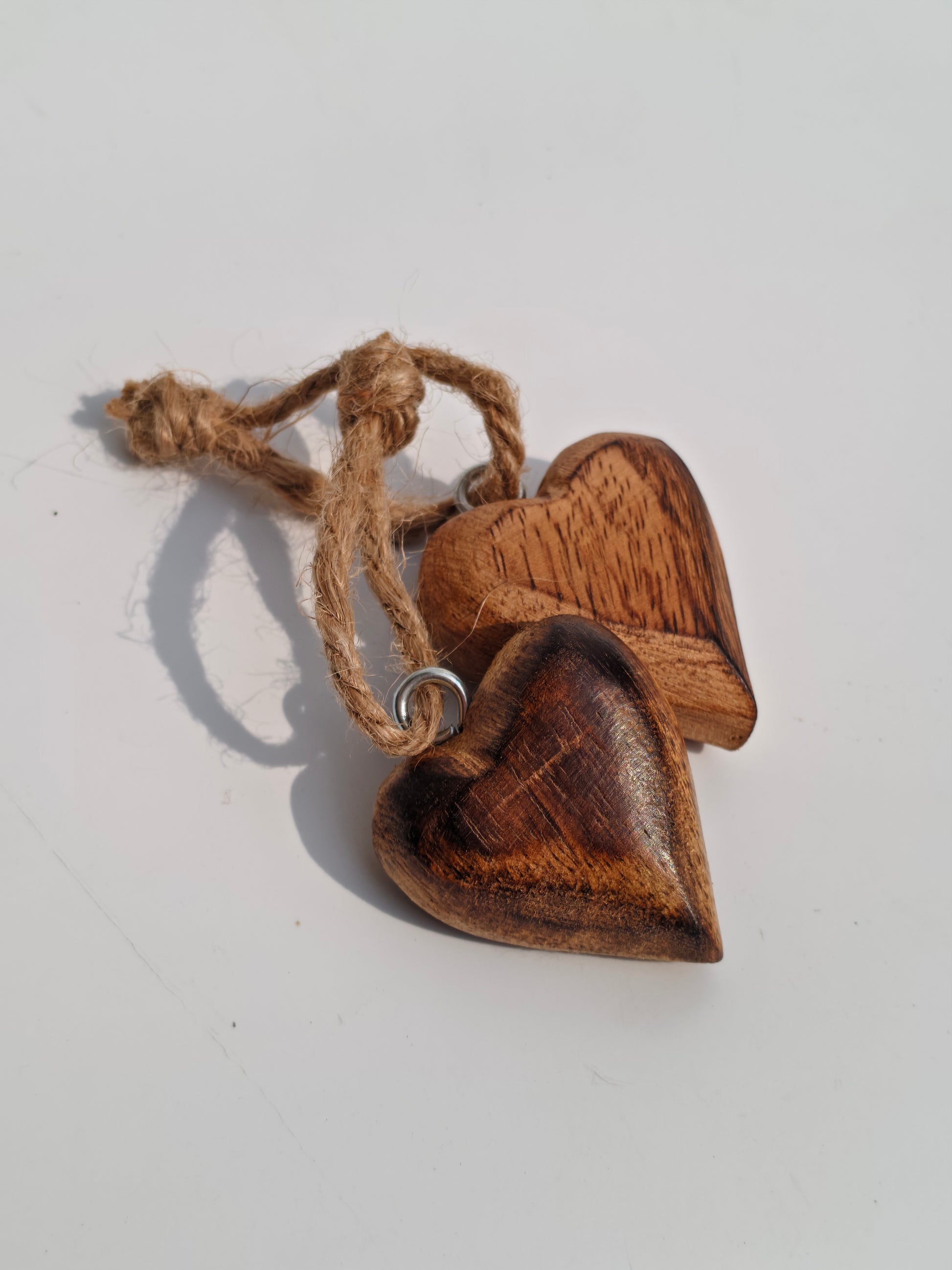 Handcrafted Wooden Heart Charm – Keychain, Bag, or Car Accessory