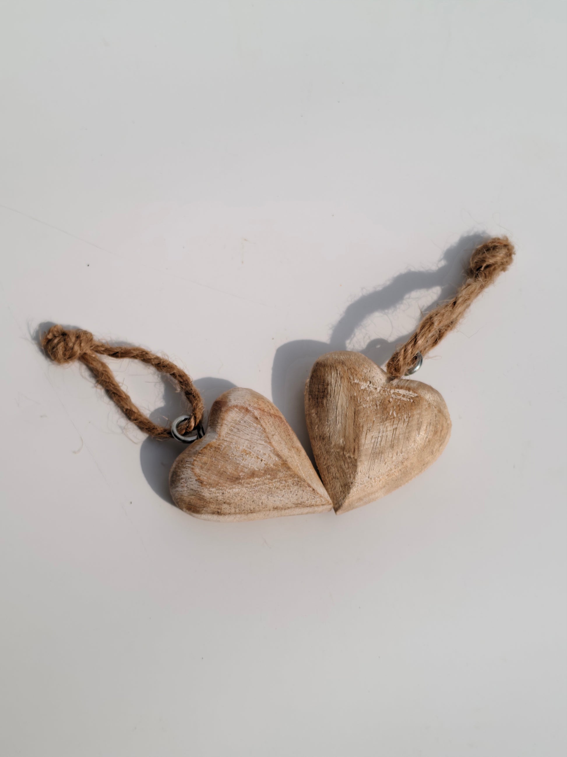Whitewashed Wooden Heart Charm – Rustic Keychain, Bag or Car Accessory