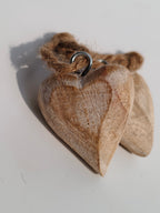Whitewashed Wooden Heart Charm