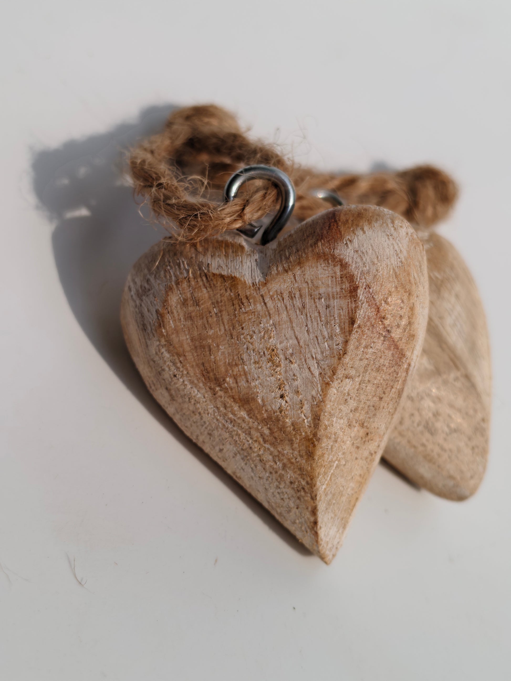 Whitewashed Wooden Heart Charm – Rustic Keychain, Bag or Car Accessory