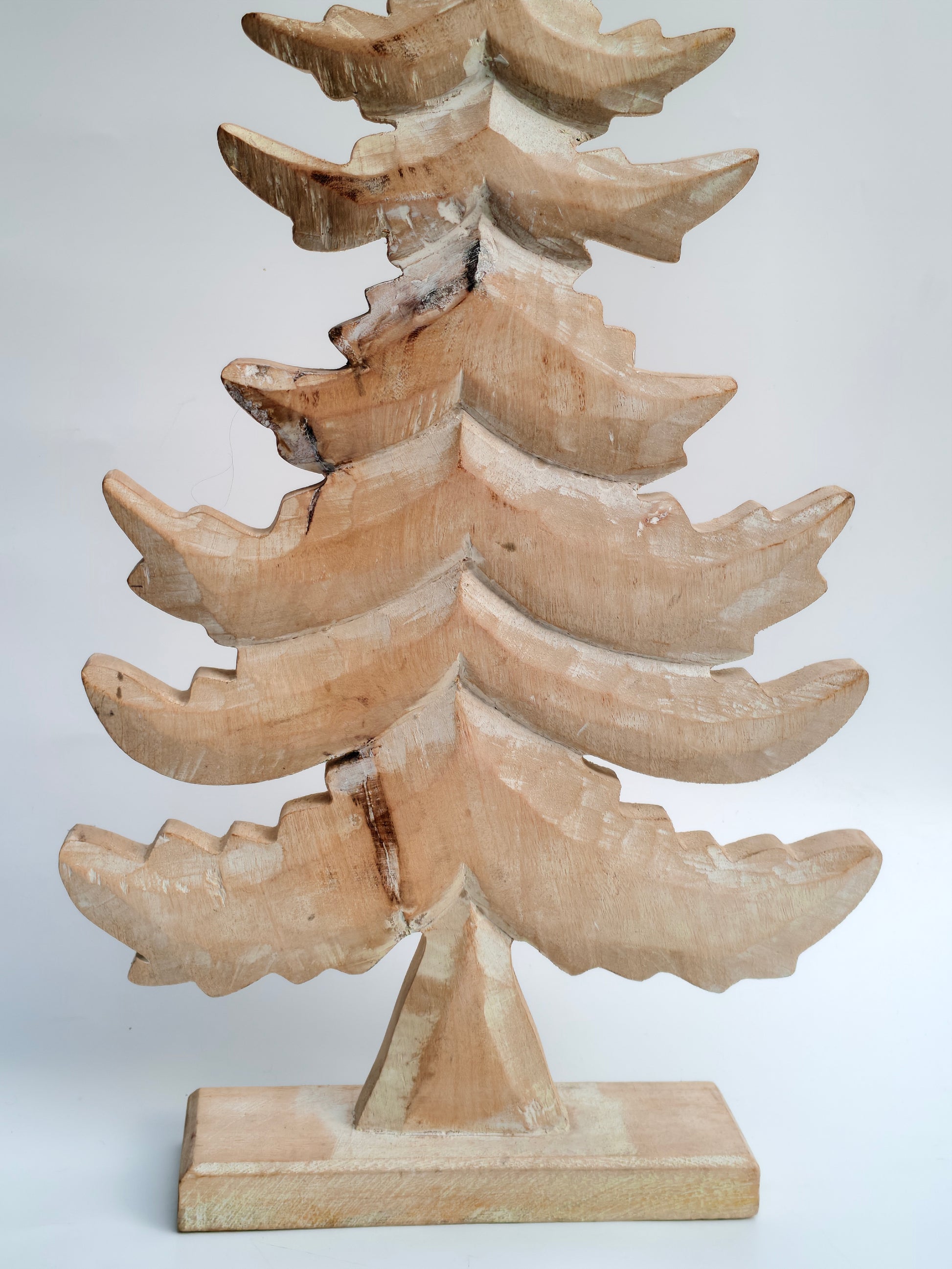 Large Rustic White Wash Wooden Christmas Tree