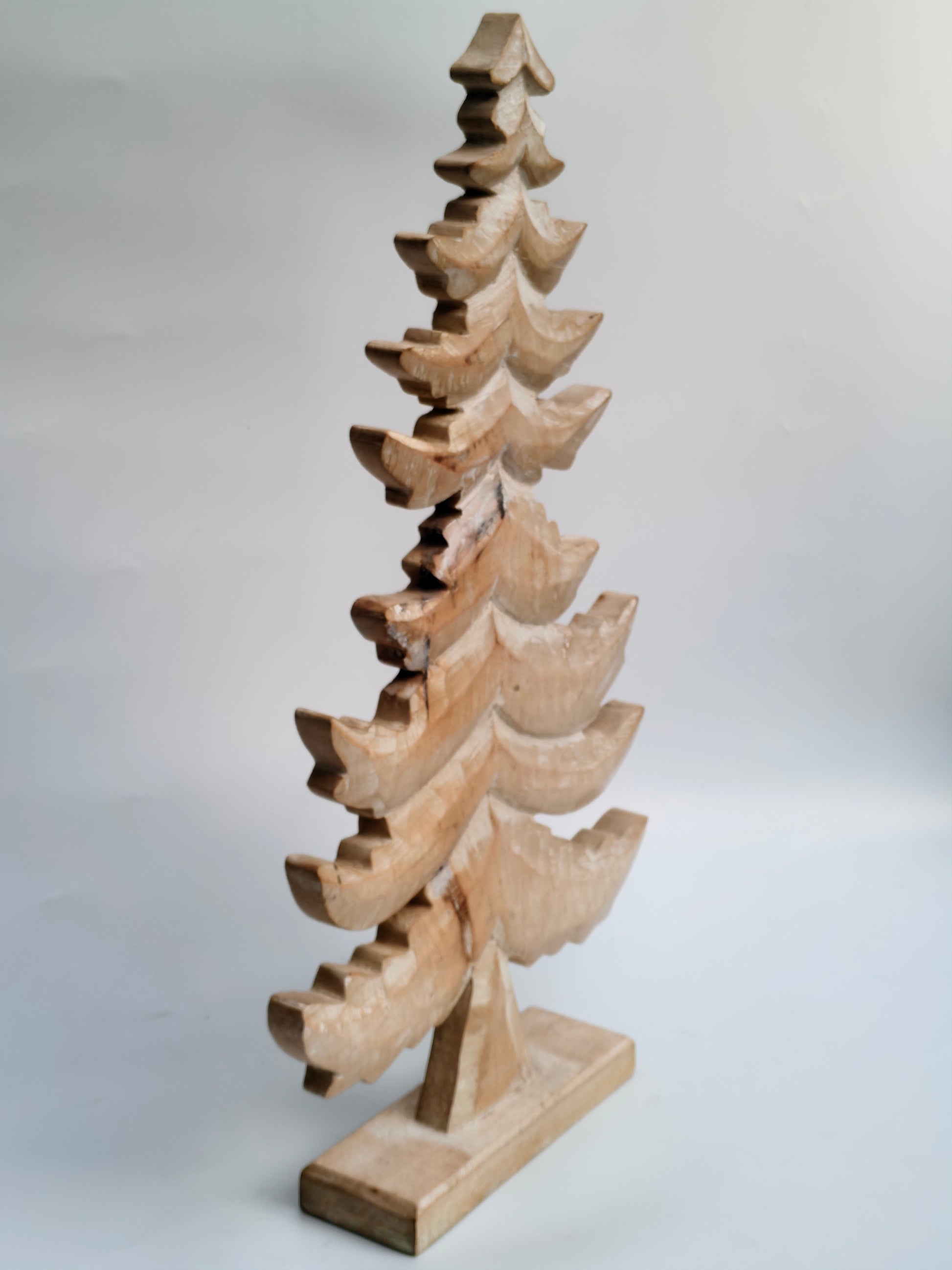 Large Rustic White Wash Wooden Christmas Tree