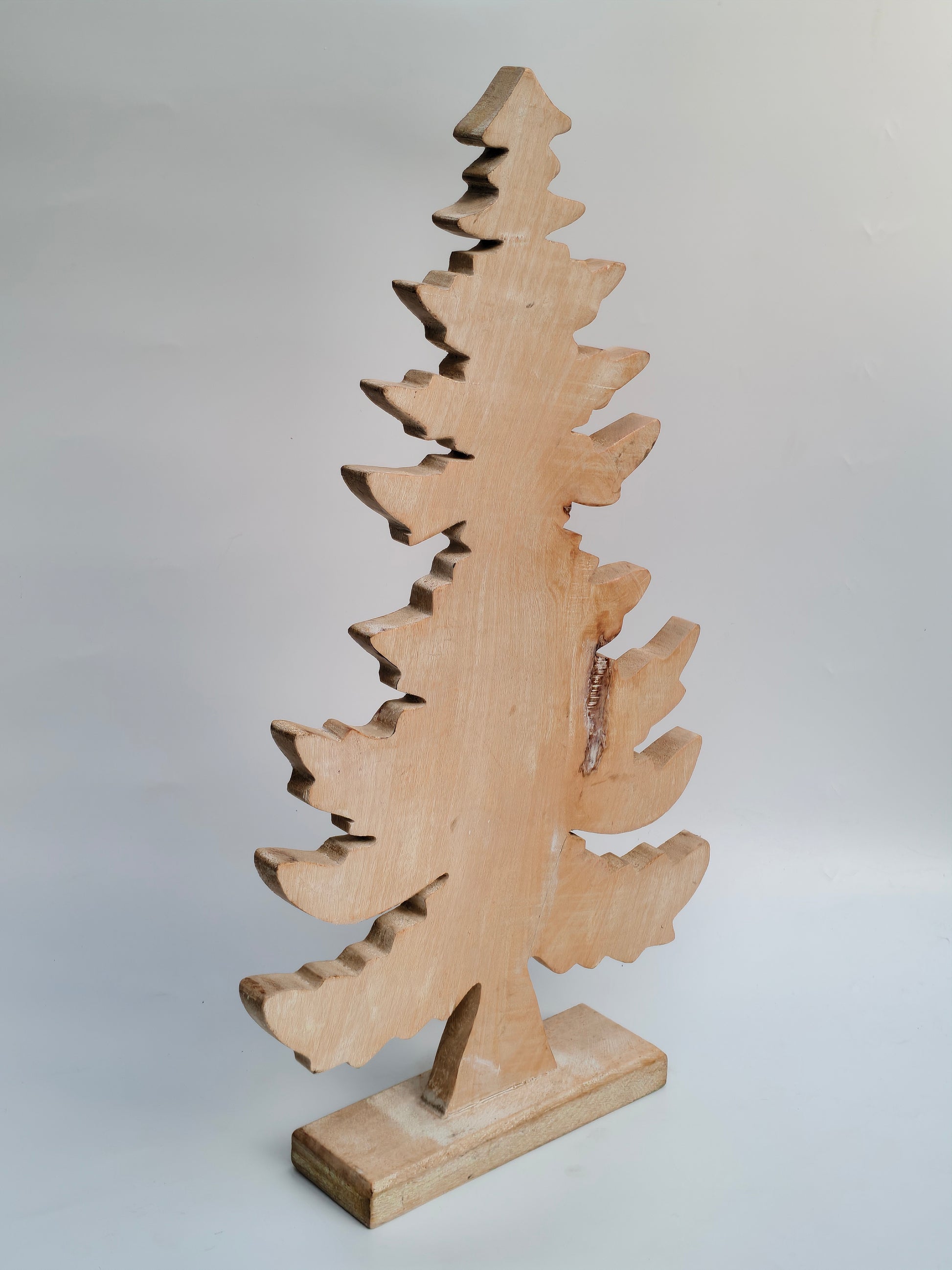 Large Rustic White Wash Wooden Christmas Tree