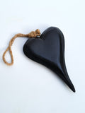 Rustic Black Wooden Heart Hanging Decor