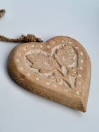 Hand-Carved Wooden Heart Wall Decor