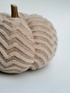 Textured Cream Pumpkin Cushion – Chevron Knit Home Accent