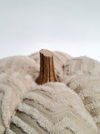 Textured Cream Pumpkin Cushion – Chevron Knit Home Accent